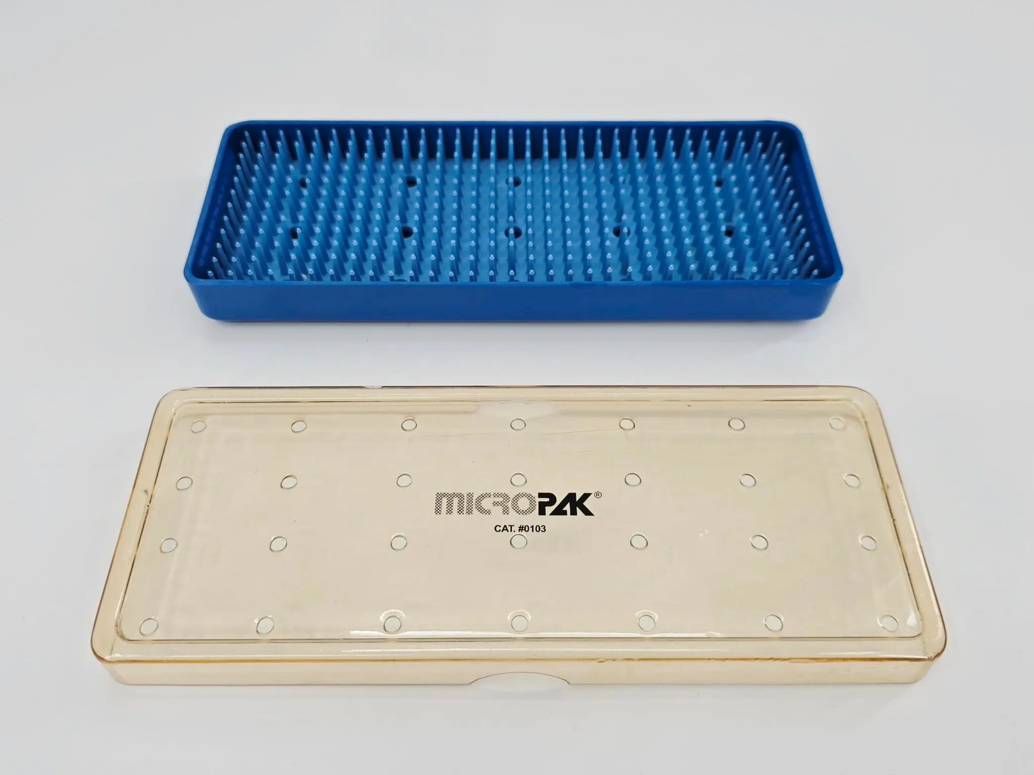 MicroPak 0103 Delicate Instrument Sterilization Tray w/ Lid 8-1/4" x 3-1/4" x 1" - Image 2