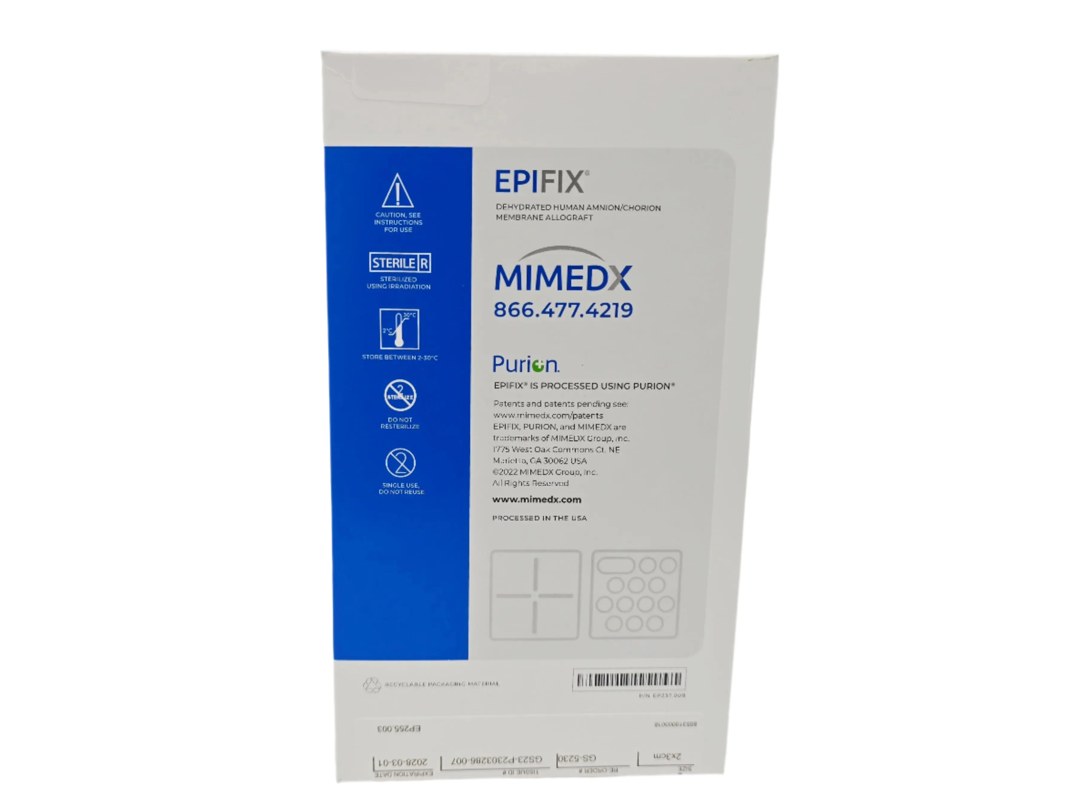 Mimedx GS-5230 Dehydrated Human Amnion Chorion Membrane Allograft 6sq cm