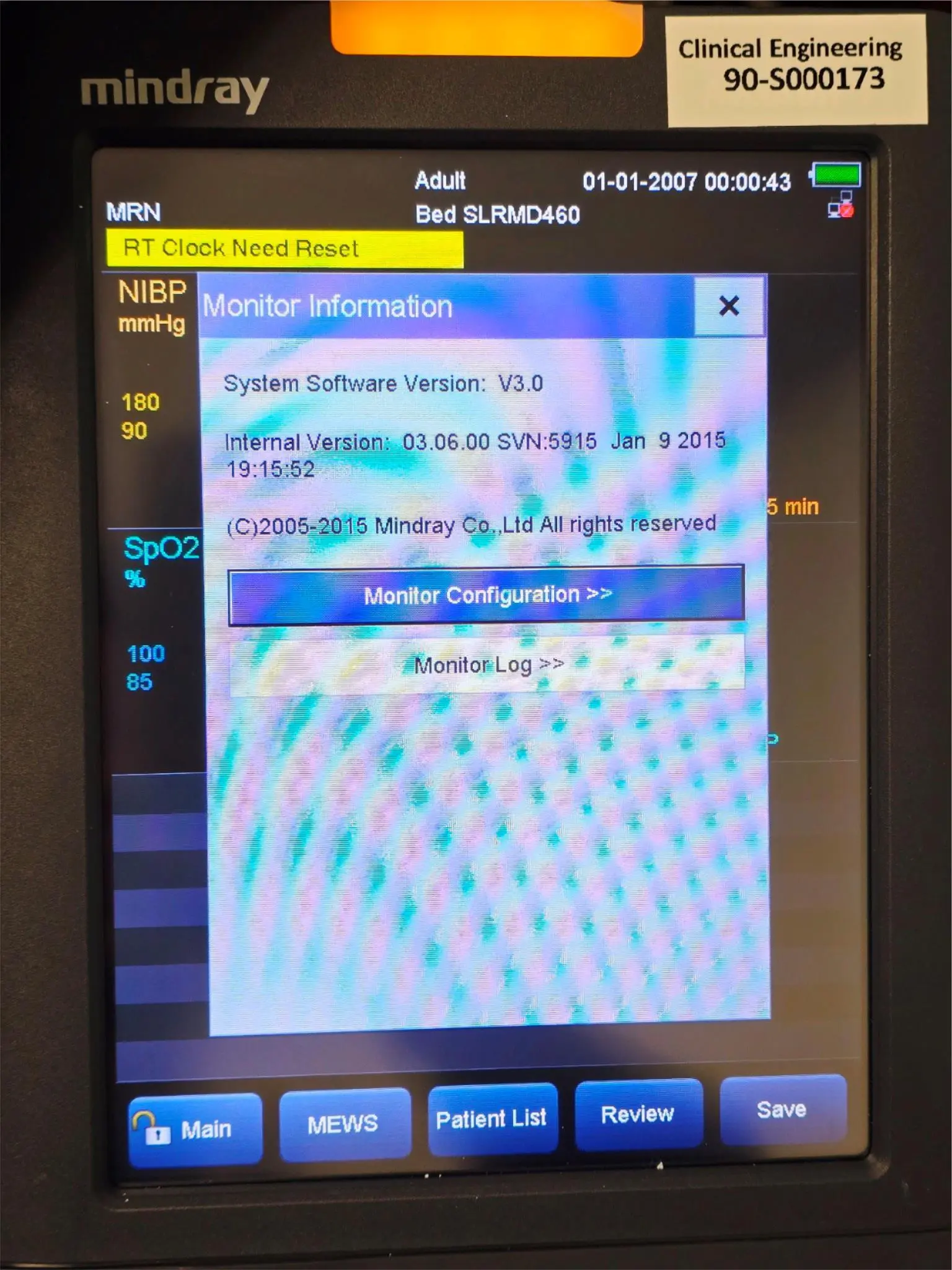 Mindray 6103F-PA00047 Vital Signs Monitor w/ Masimo SpO₂ & NIBP Accutorr 7 - Image 7
