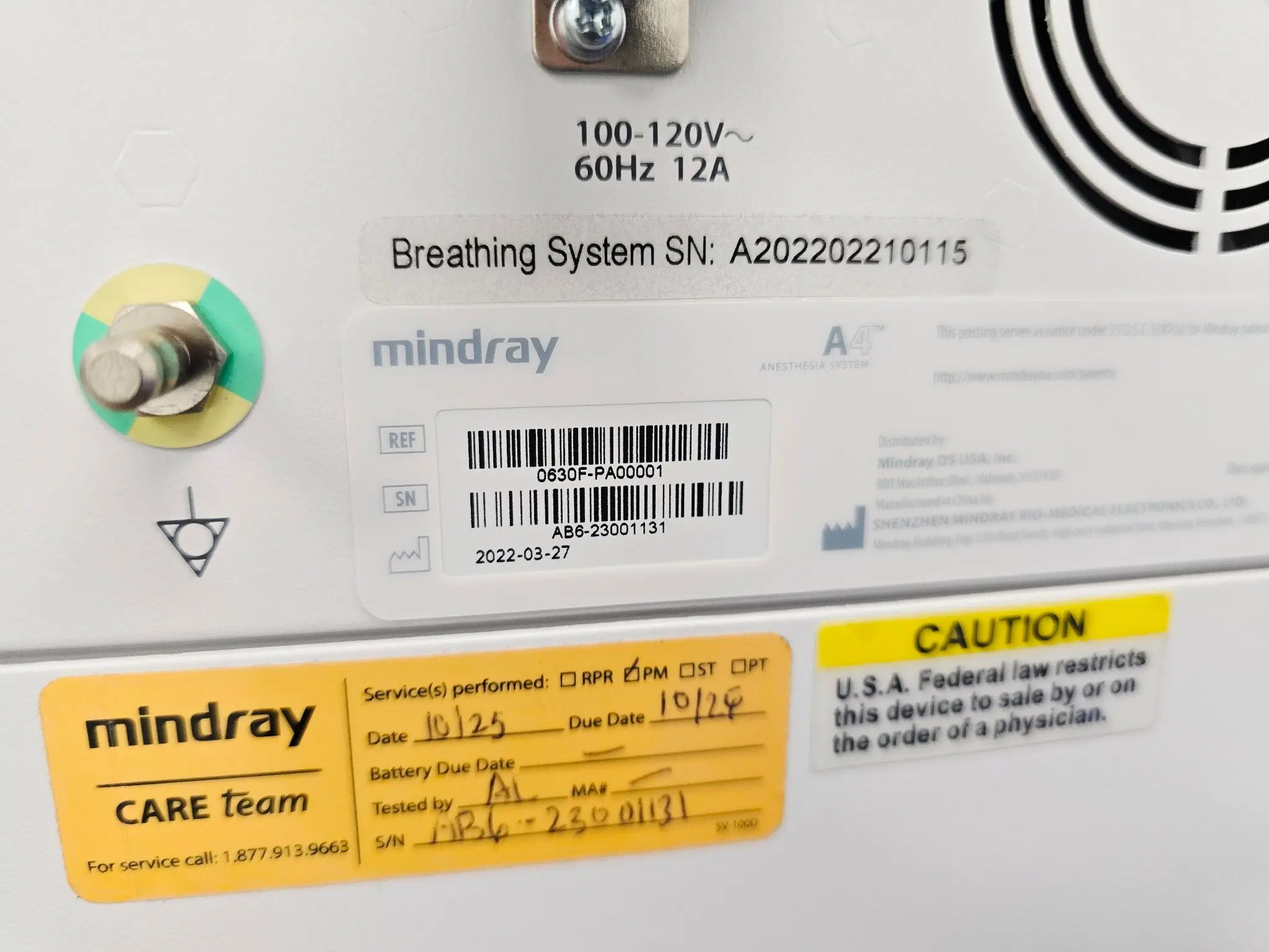 Mindray A4 Advantage Anesthesia System (2022) – ePM 12M Monitor+ AG-3 Gas Module - Image 12