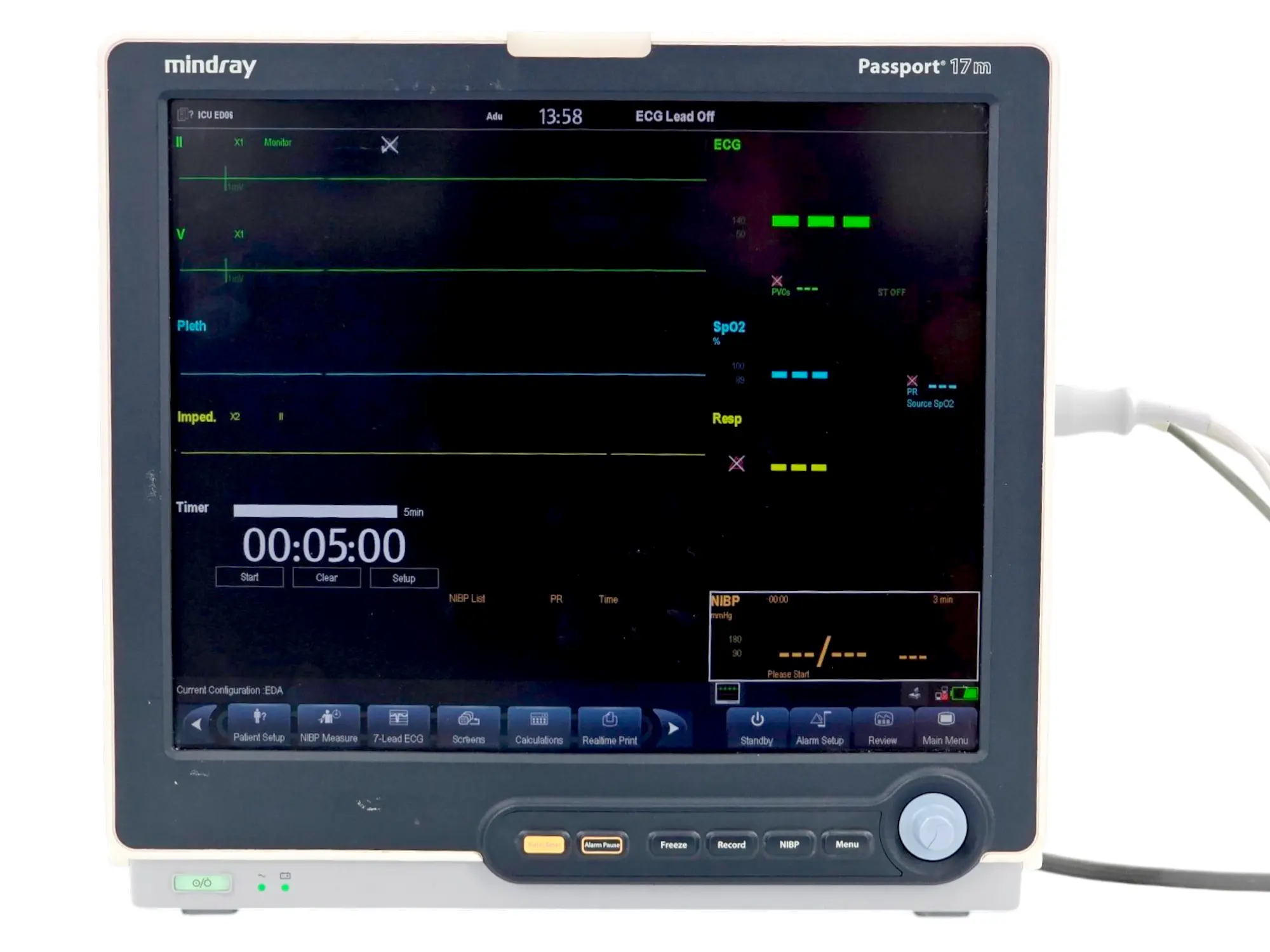 Mindray Passport 17m Patient Monitor MPM Module ECG SpO2 NIBP w/Cables Certified - Image 4