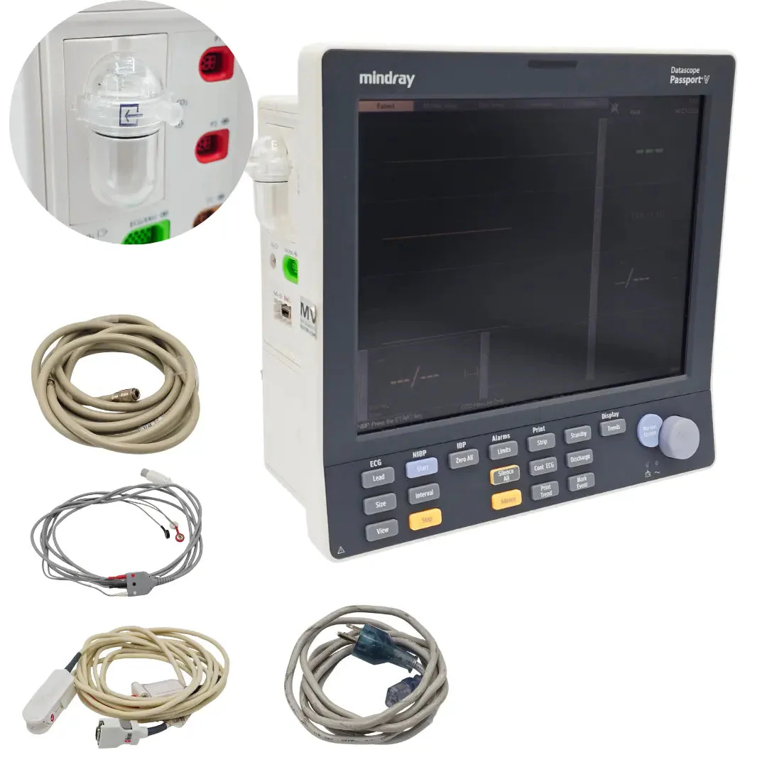 Mindray Passport V 6100F Patient Monitor w/ CO2 Capnography, SpO2, ECG, NIBP