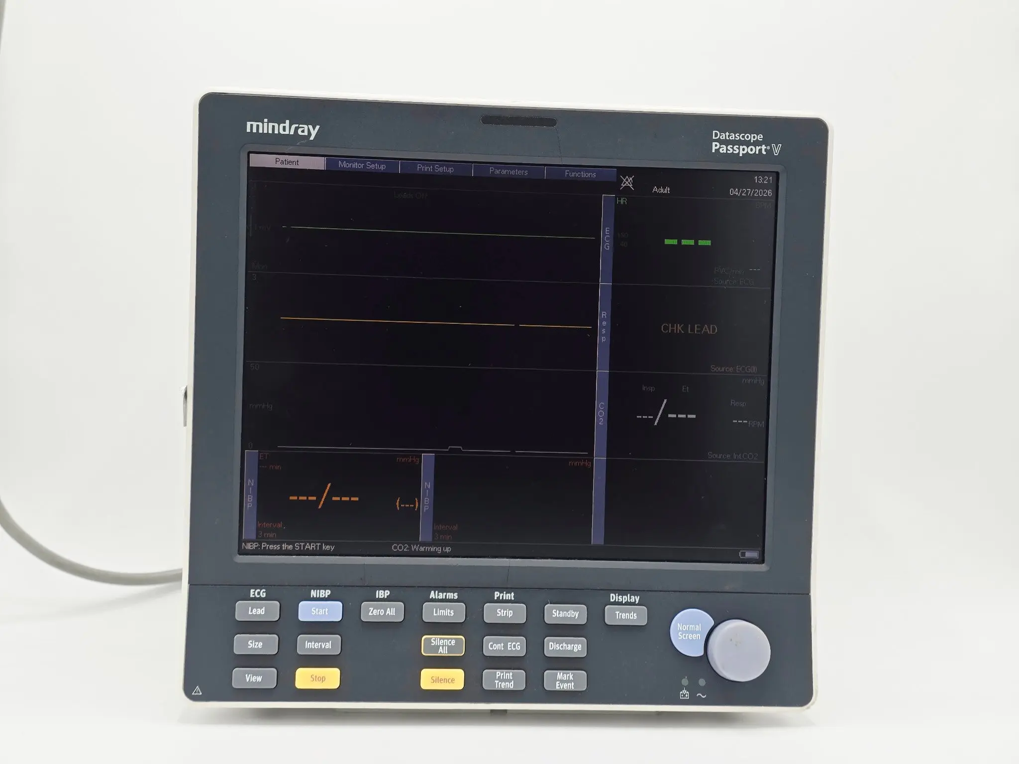 Mindray Passport V 6100F Patient Monitor w/ CO2 Capnography, SpO2, ECG, NIBP - Image 3