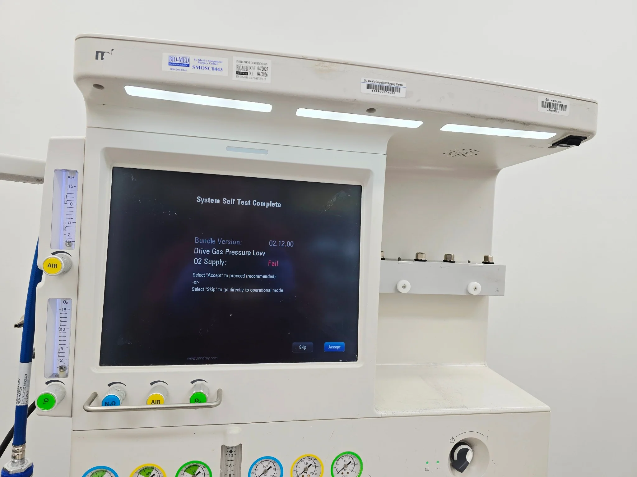 Mindray Q0631F-01000-00 A5 Anesthesia System S/W: 02.12.00 - Image 4