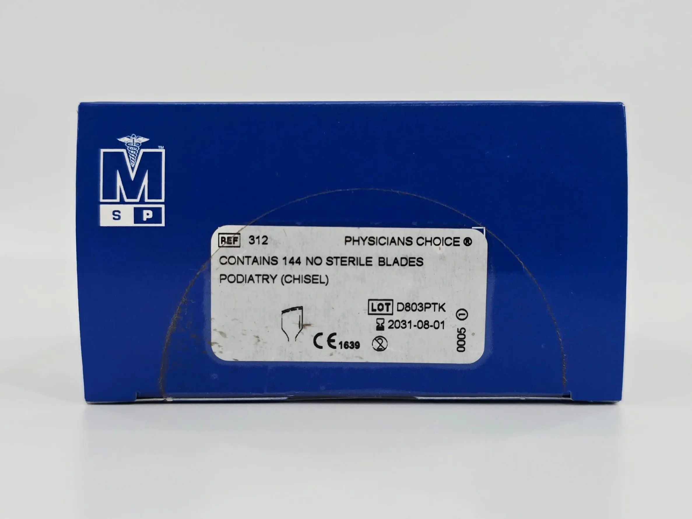 MSP 312 Physicians Choice Stainless Steel Non-Sterile Surgical Blade Podiatry (Chisel) BX/144 - Image 2