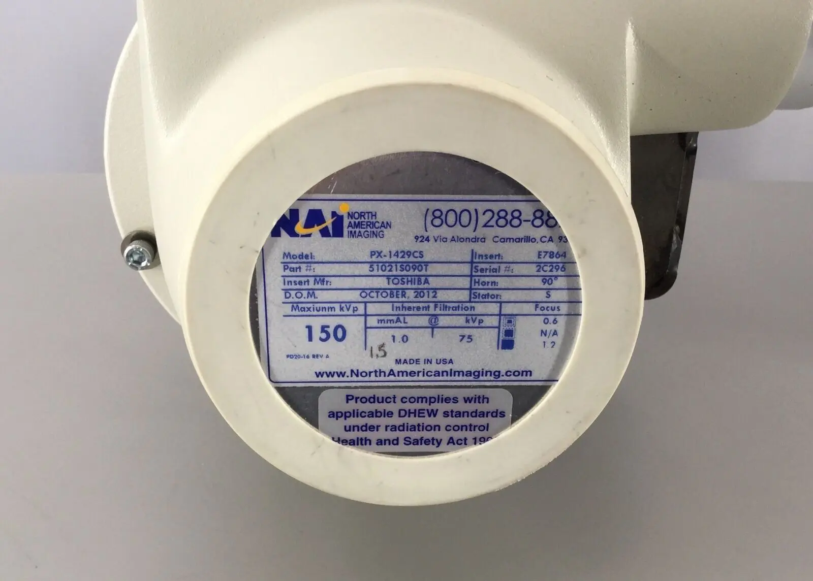 NAI PX-1429CS X-Ray Tube - Image 3