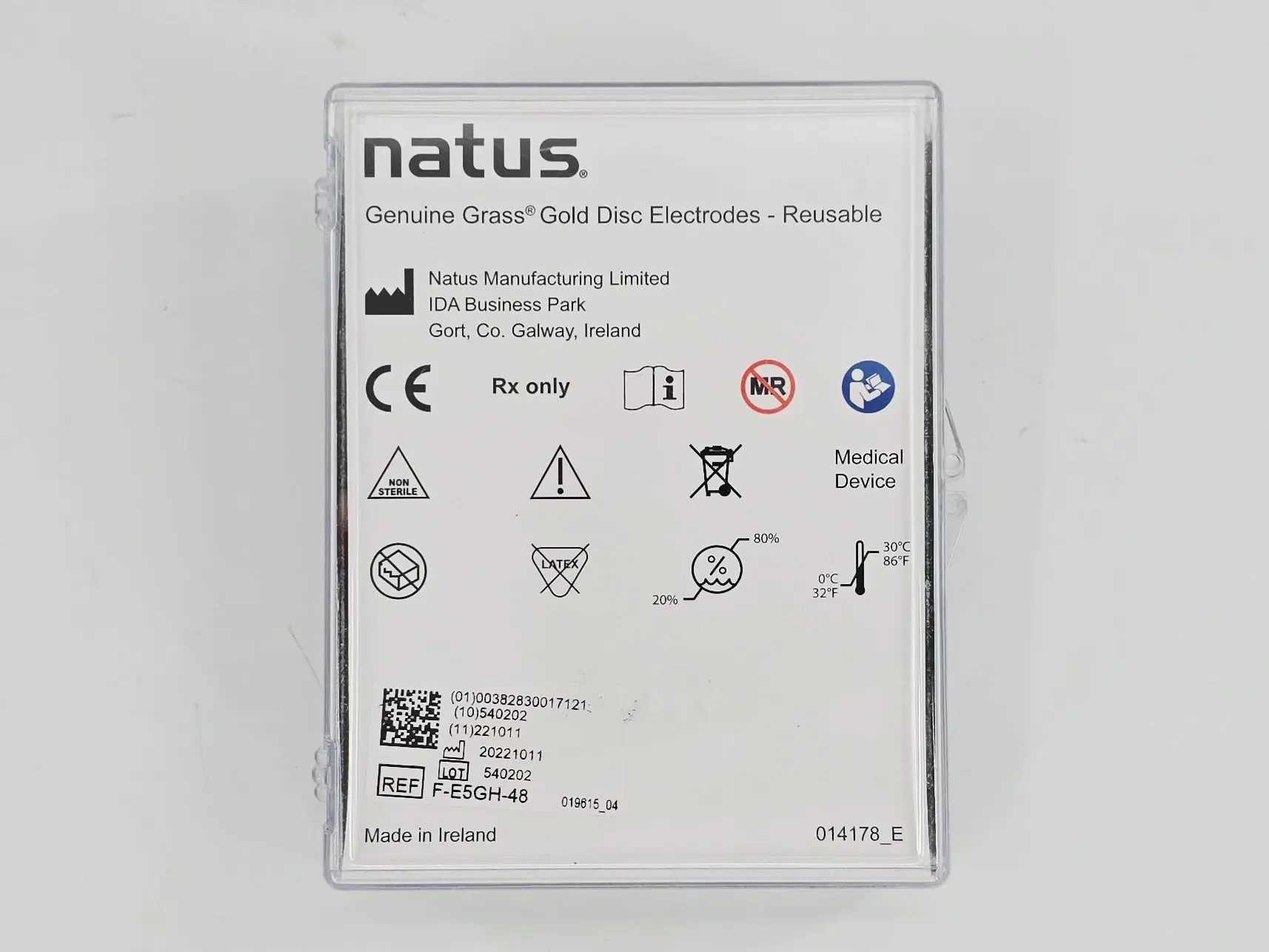 Natus F-E5GH-48 Genuine GRASS 10mm Gold Cup-Disc Electrodes - Reusable 48" BX/10 - Image 4