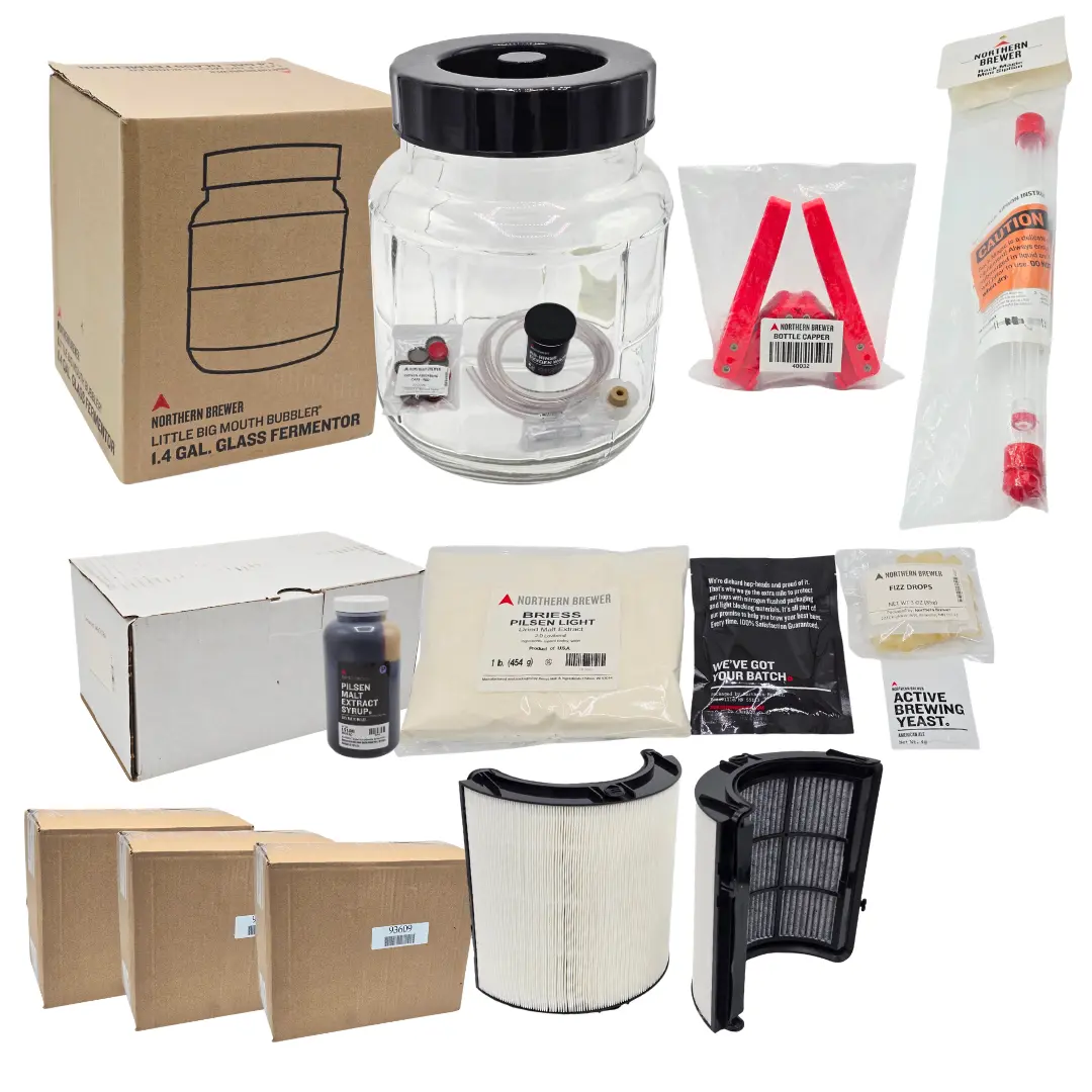 Northern Brewer Home Brewing Kit 1.4 Gal Fermentor Capper Siphon Bundle