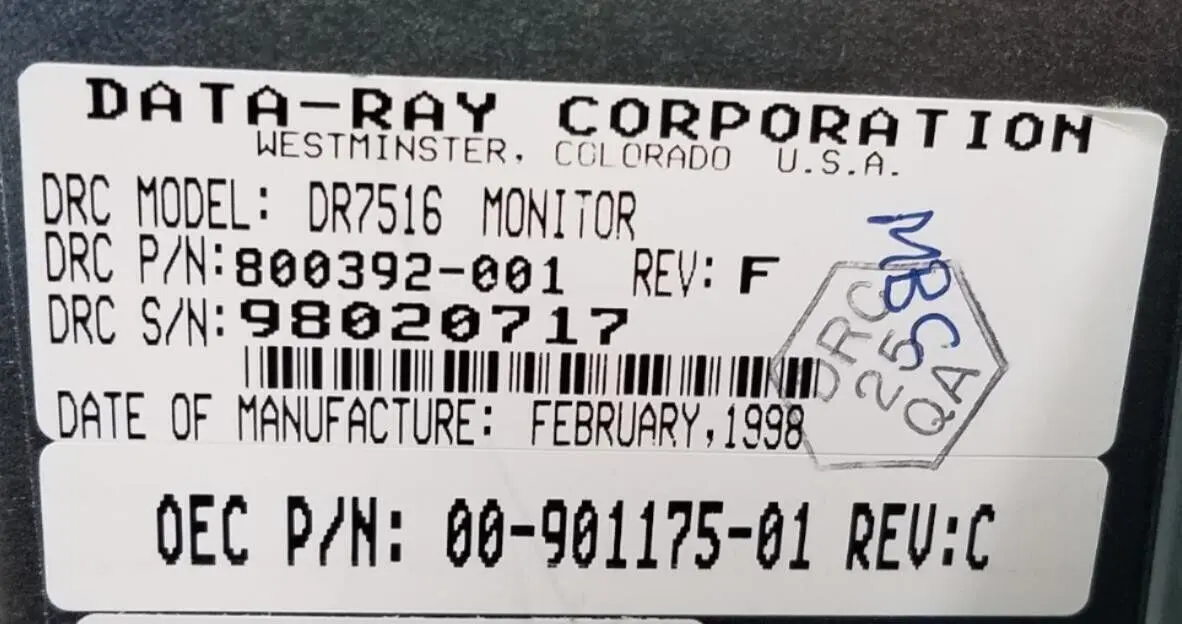 OEC Medical Systems Mini 6600 Right Side Monitor 00-901175-01 Rev C - Image 5