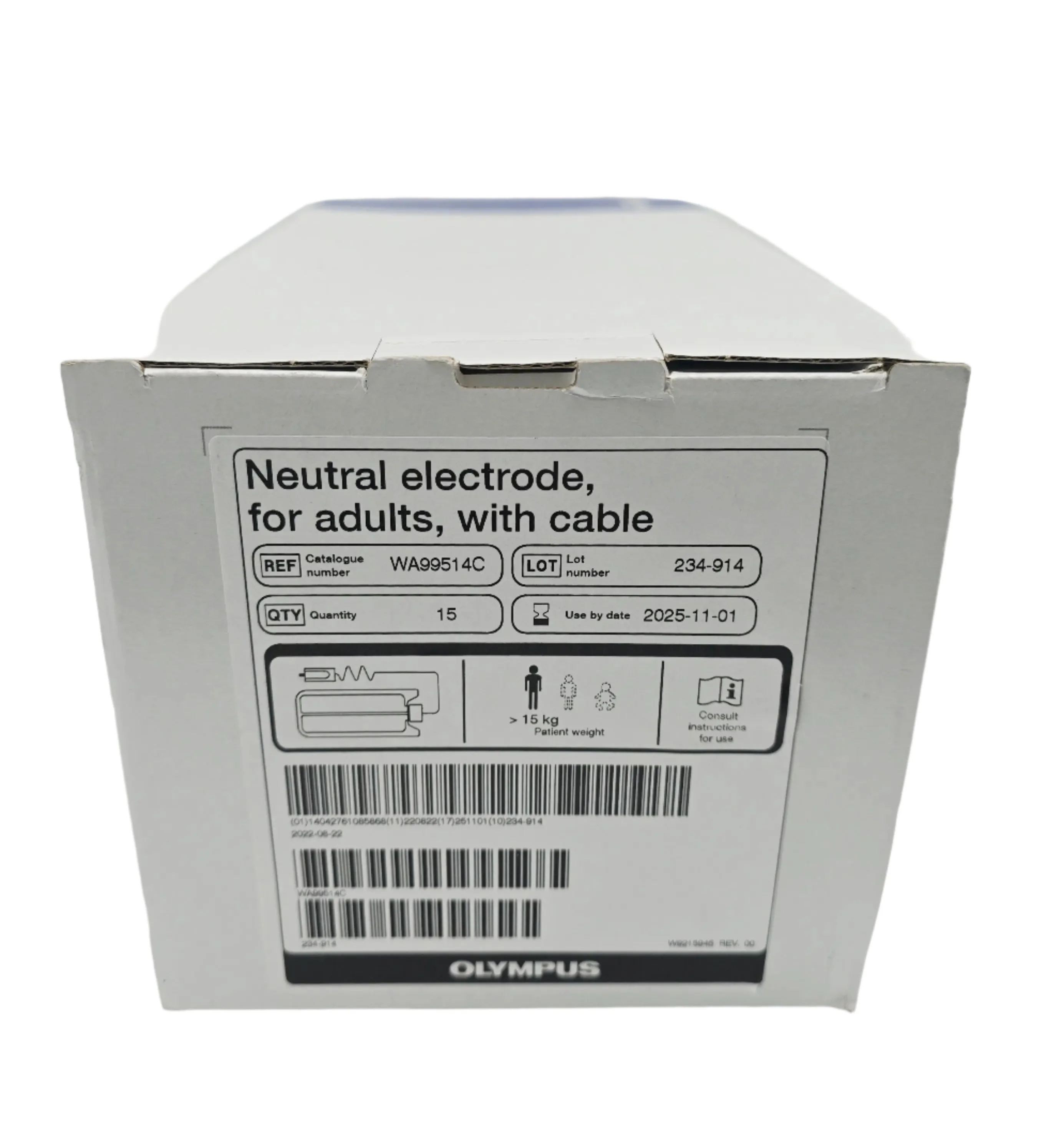 Olympus WA99514C Neutral Electrode for Adults with Cable Box/15