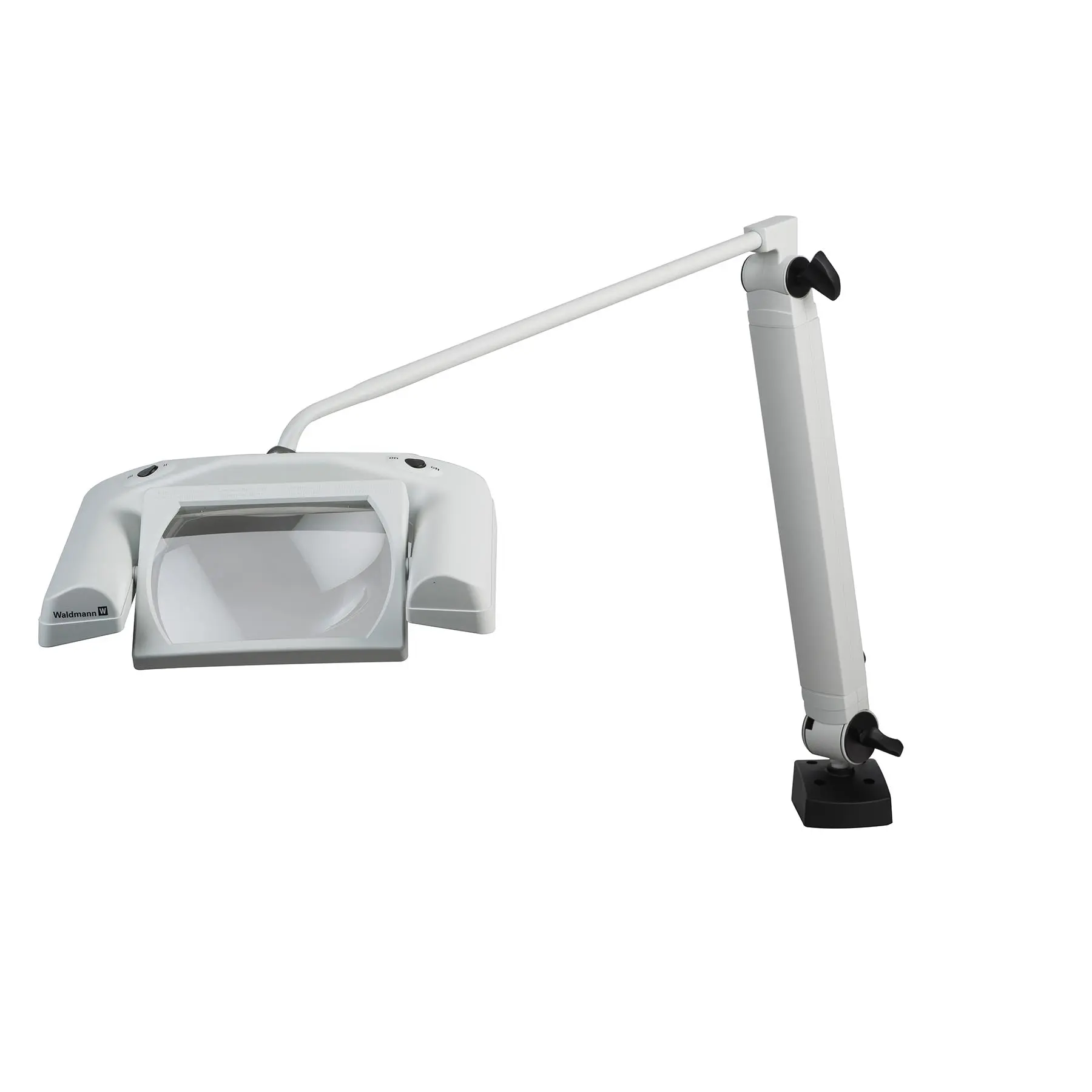 Waldmann OMNIVUEMAX LED Magnifier, 120V, 43”w/clamp, 5000K, NEMA 1-15 plug