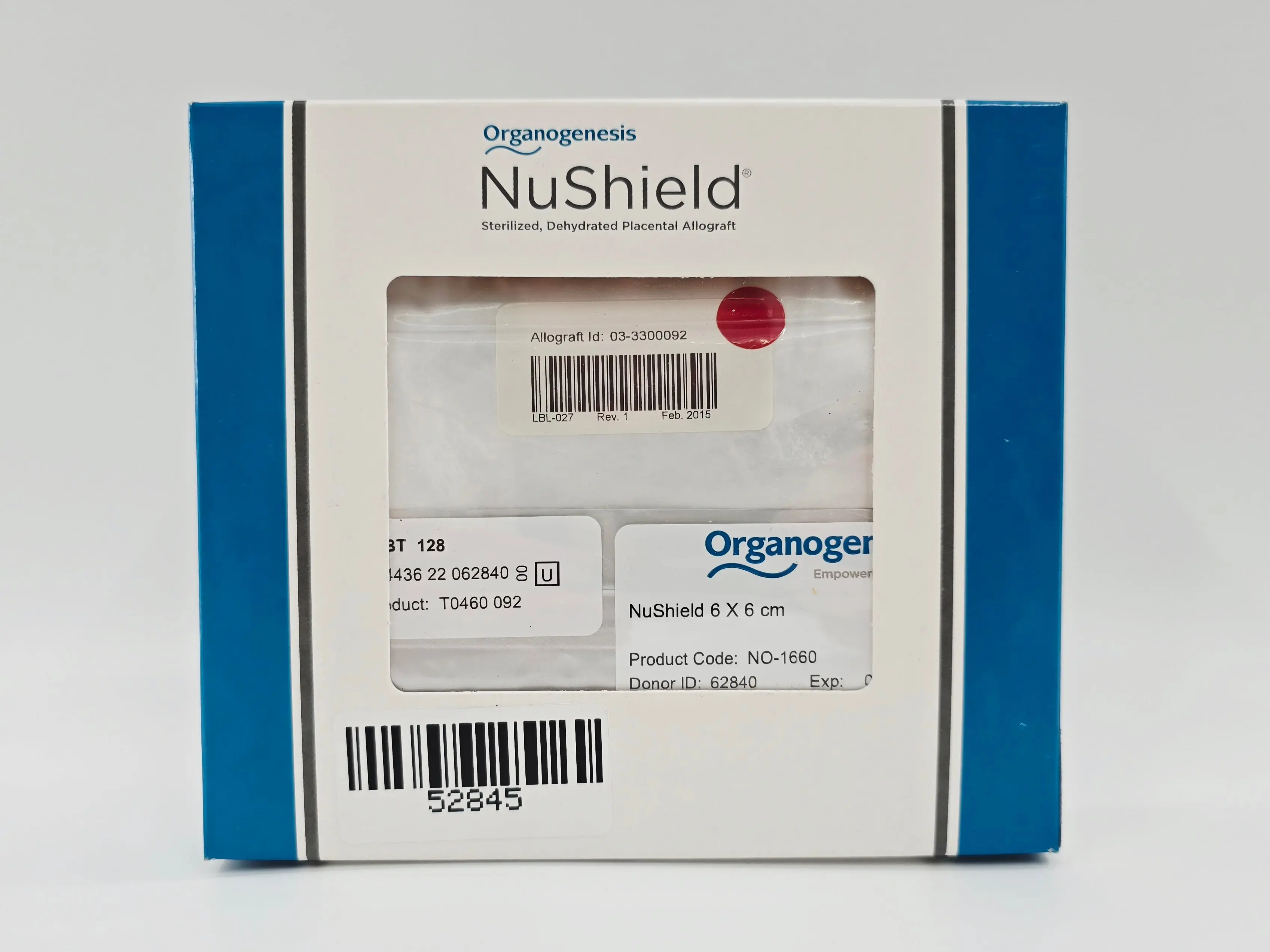 Organogenesis NO-1660 NuShield 6 X 6cm Sterilized, Dehydrated Placental Allograft - Image 2