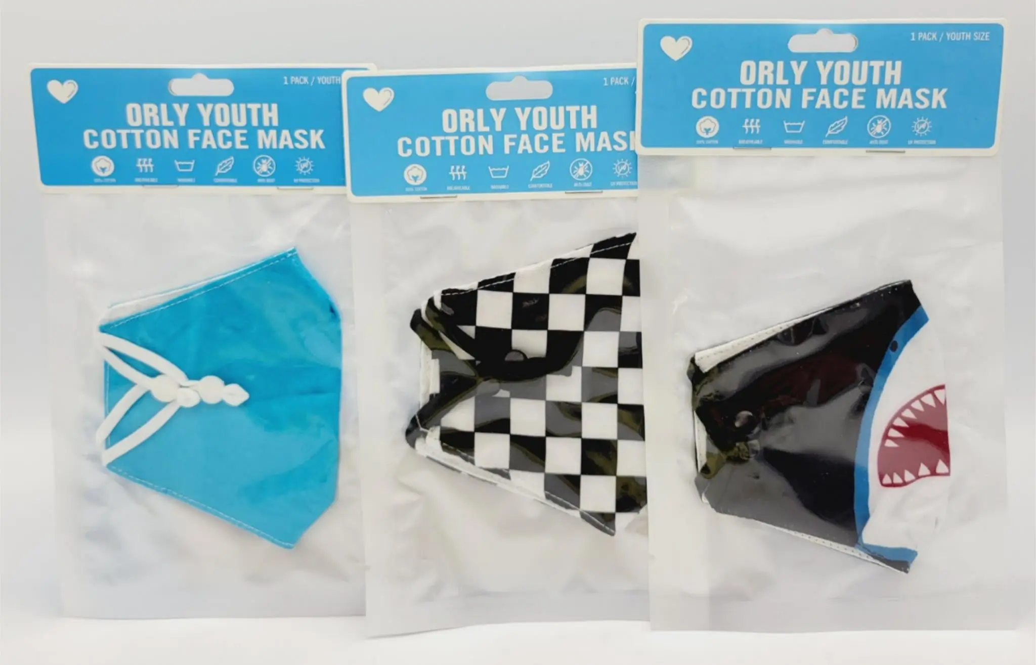 Orly (6 Pack) 100% Cotton Reusable Kids Face Masks Covering Eco-Friendly HB-0044 - Image 3