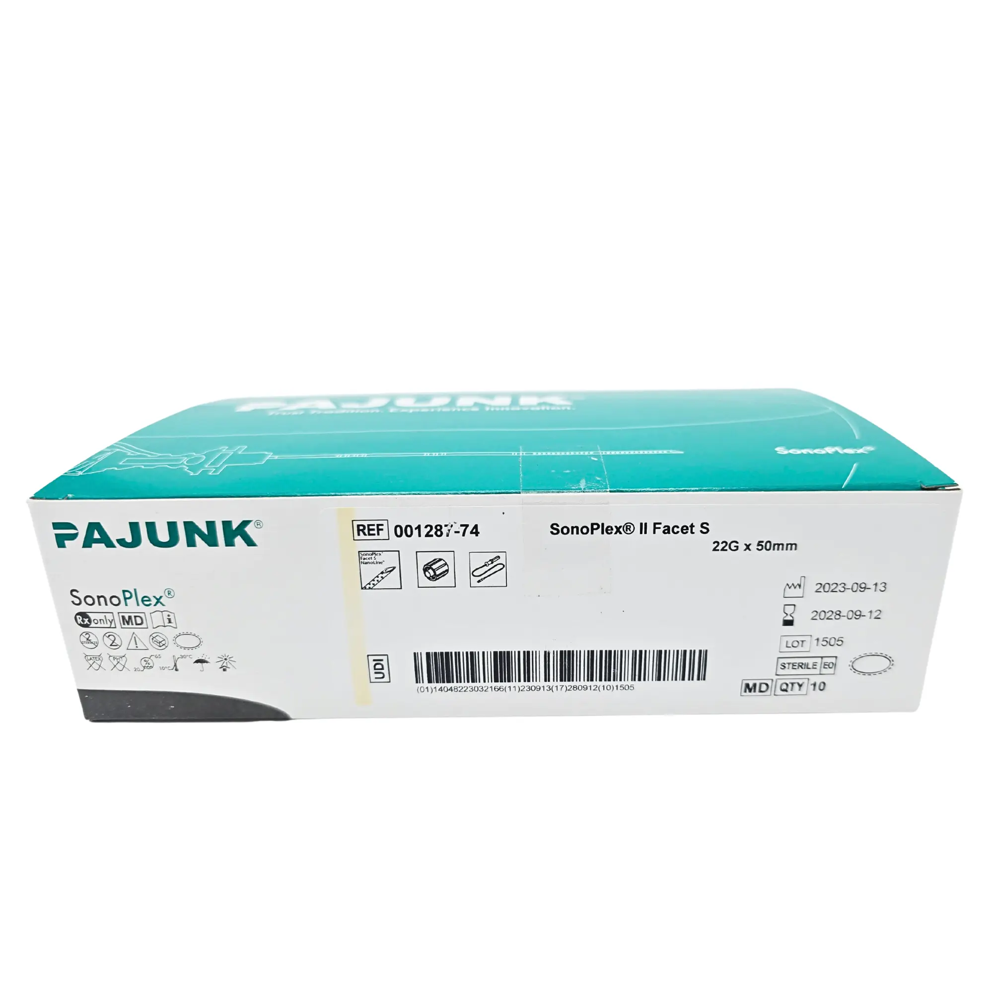 Pajunk SonoPlex II 001287-74 Echogenic Nerve Block Needle - 22G x 50mm, Facet S Tip BX/10 - Image 2