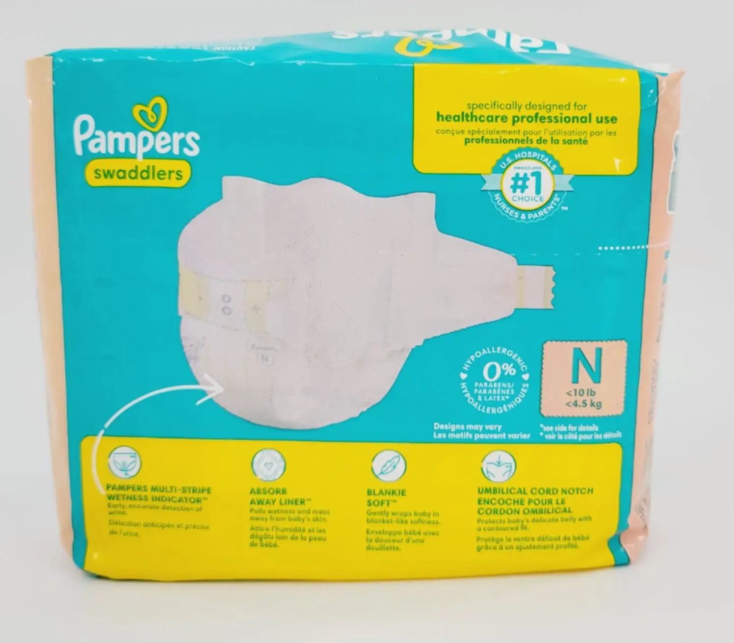Pampers Swaddlers Newborn Size N (Up to 10 lb / 4.5 kg) - 6 Packs Total of 120 - Image 2