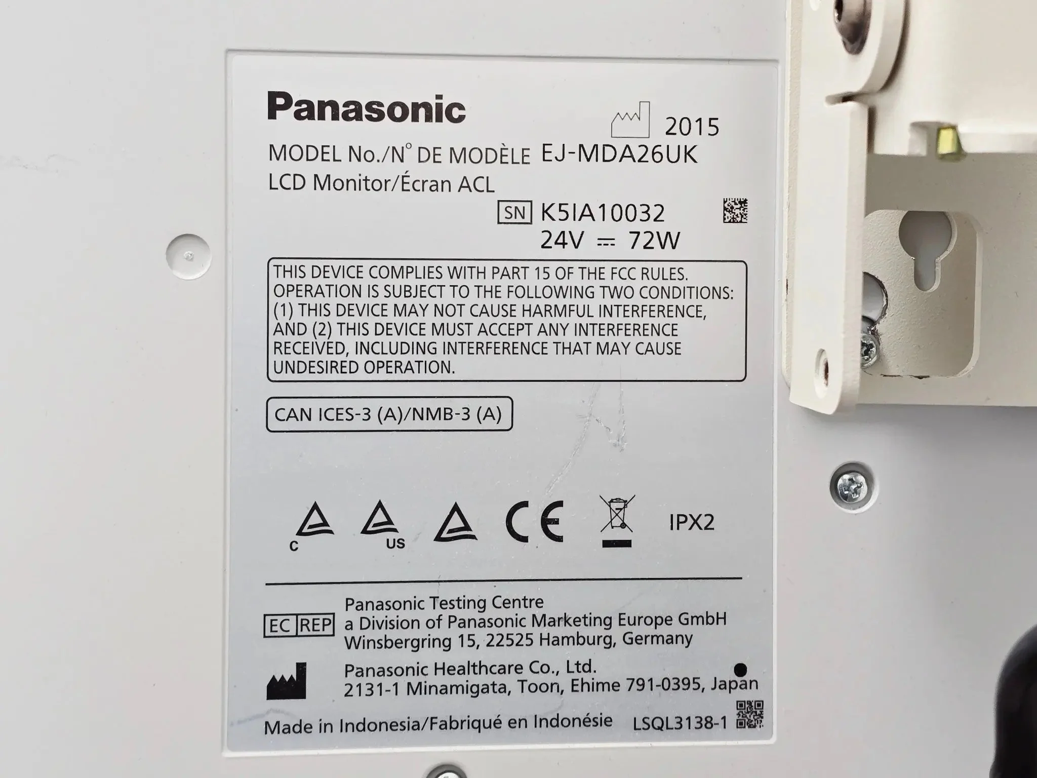 Panasonic EJ-MDA26UK Surgical Monitor + Karl Storz Secondary Monitor Stand 9402 - Image 6