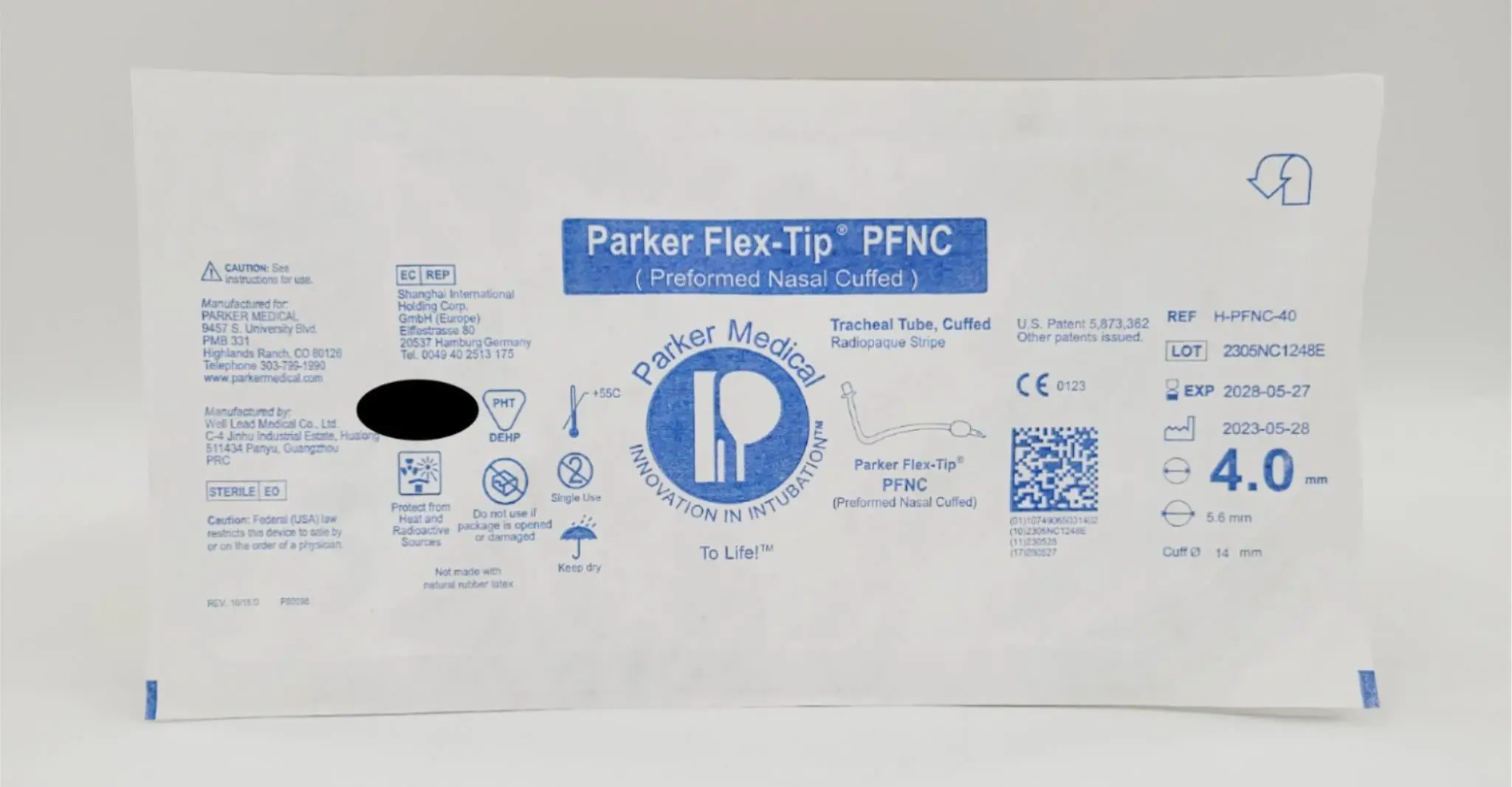 Parker Medical H-PFNC-45 Flex-Tip Performed Nasal Cuffed 4.5mm 5BX - Image 2