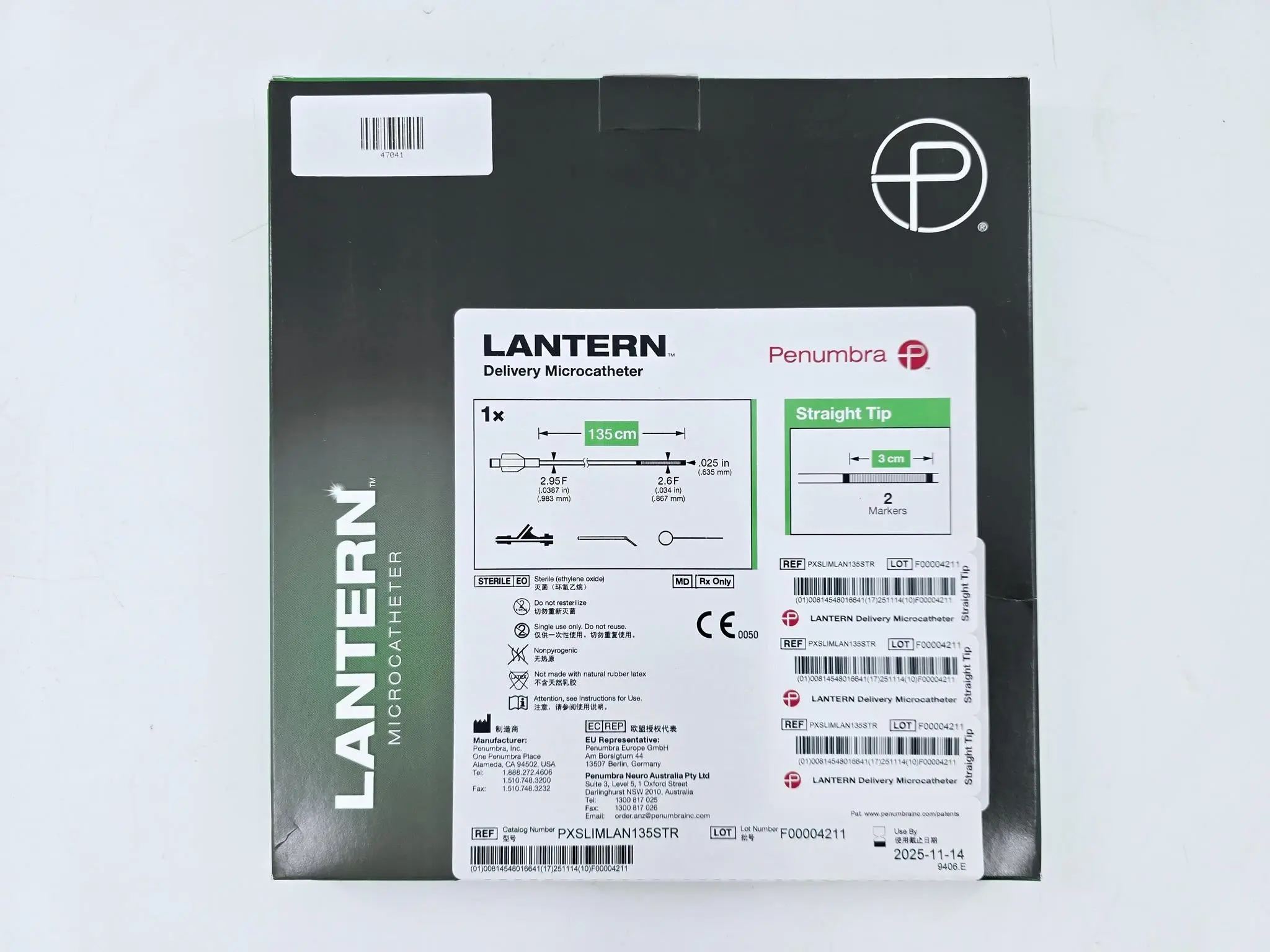 Penumbra PXSLIMLAN135STR Lantern Delivery Catheter Straight Tip 3cmx135cm - Image 2