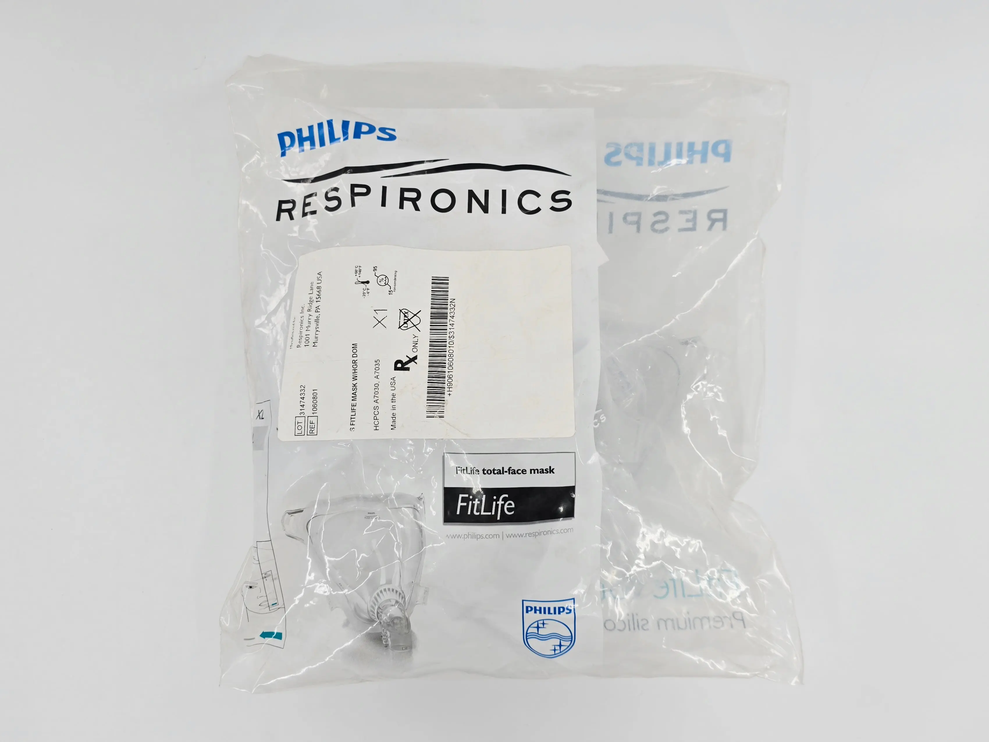 Philips 1060801 Respironics FitLife Full Face Mask w/ Headgear Small - Image 2
