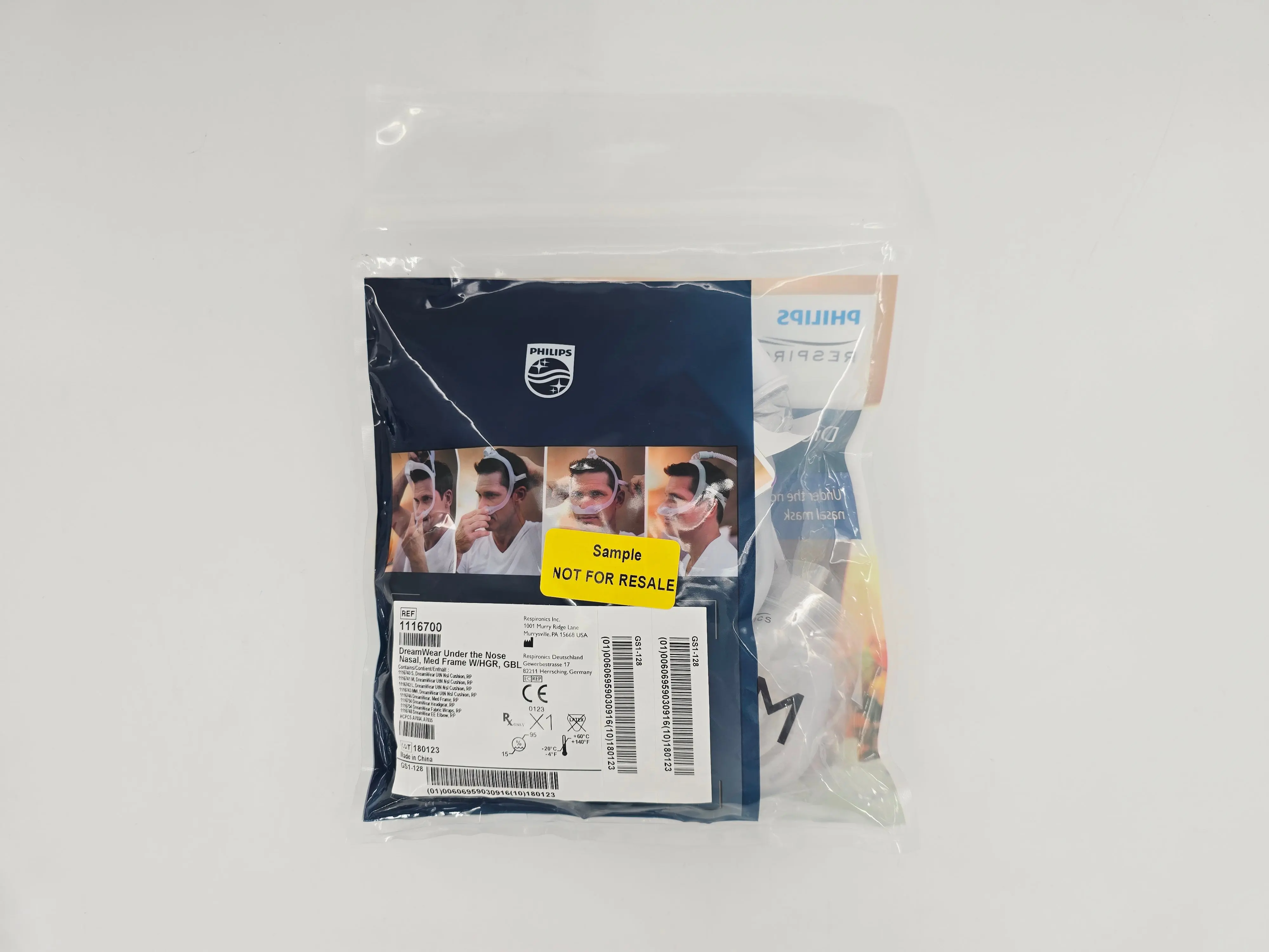 Philips 1116700 Respironics DreamWear Under the Nose Nasal Mask Medium Frame FitPack w/ Headgear - Image 2