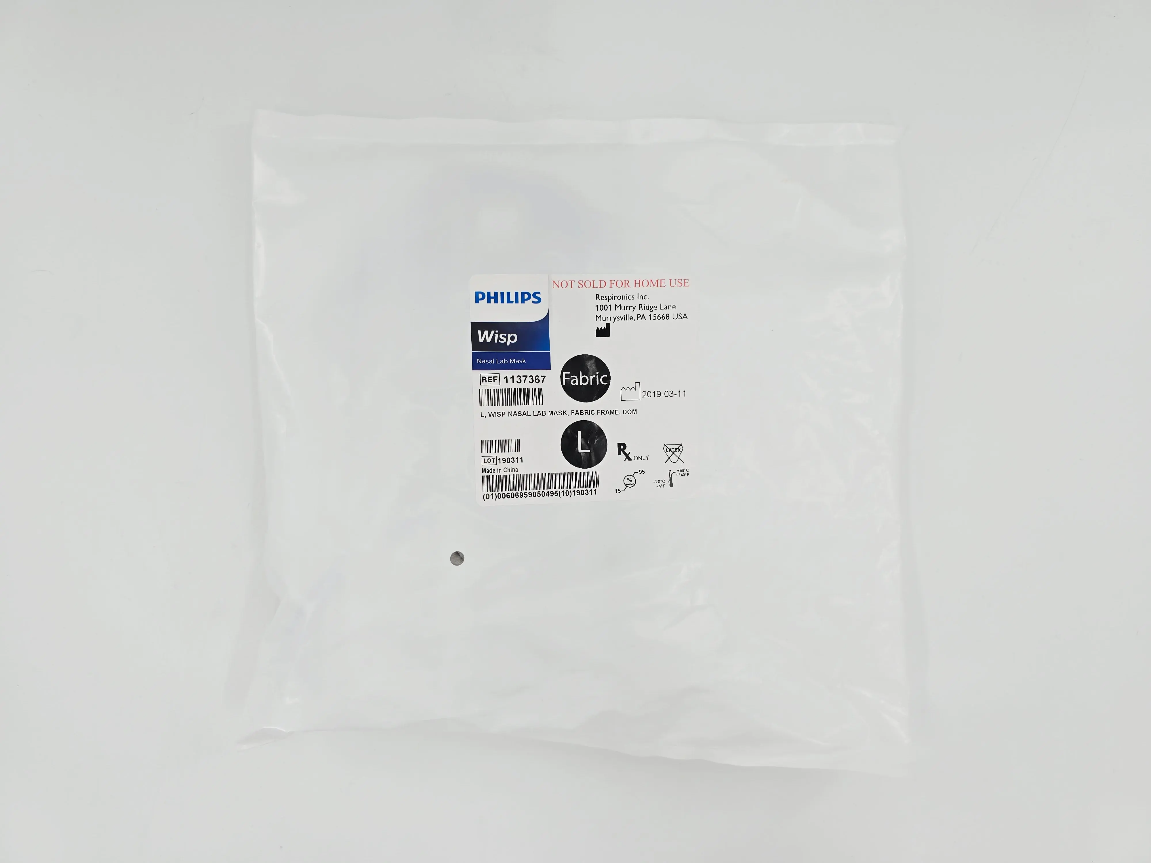 Philips 1137367 Respironics Wisp Nasal Lab Mask Fabric Frame Large - Image 2