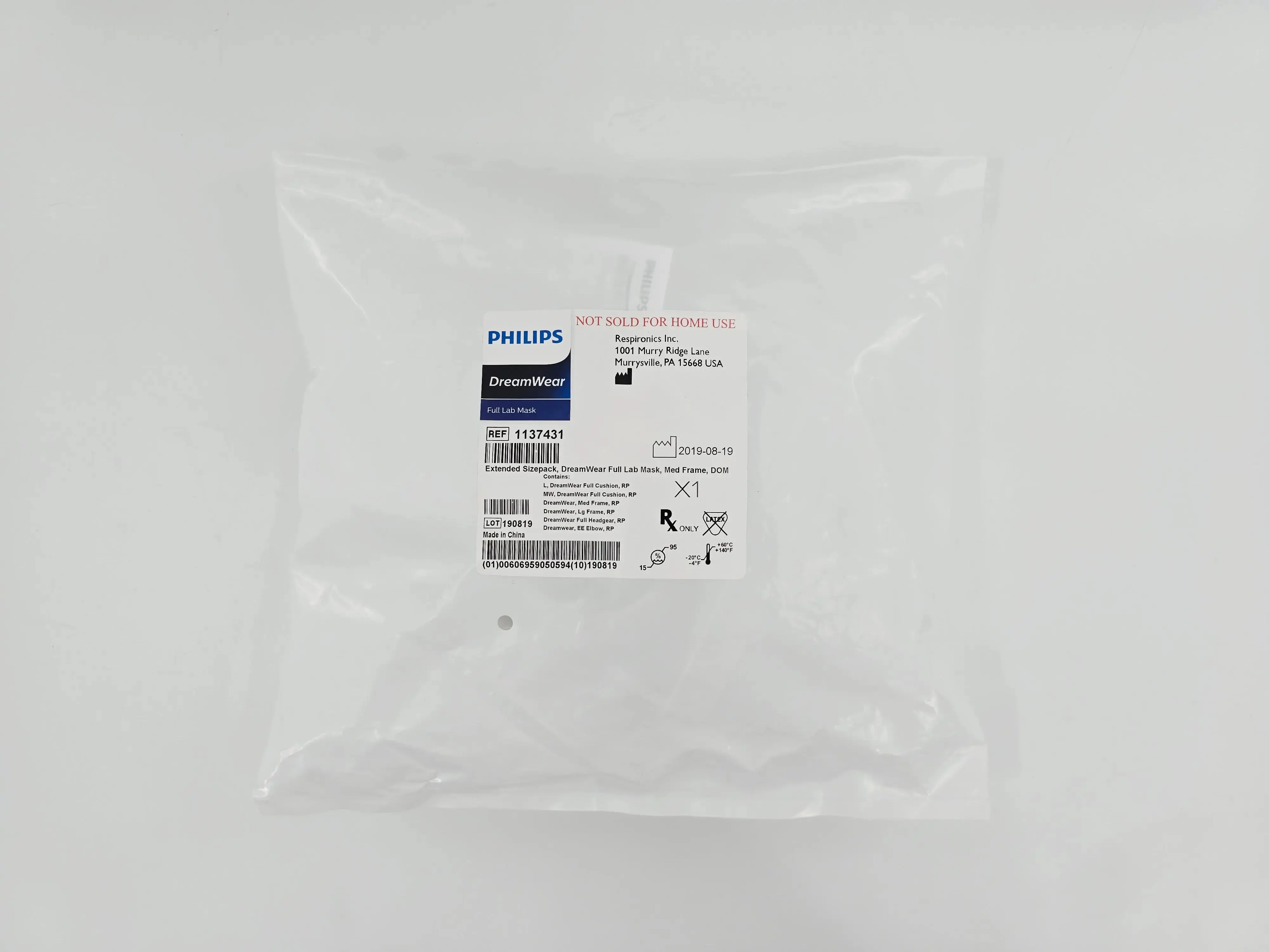 Philips 1137431 Respironics DreamWear Full Lab Mask Extended Sizepack Medium Frame - Image 2