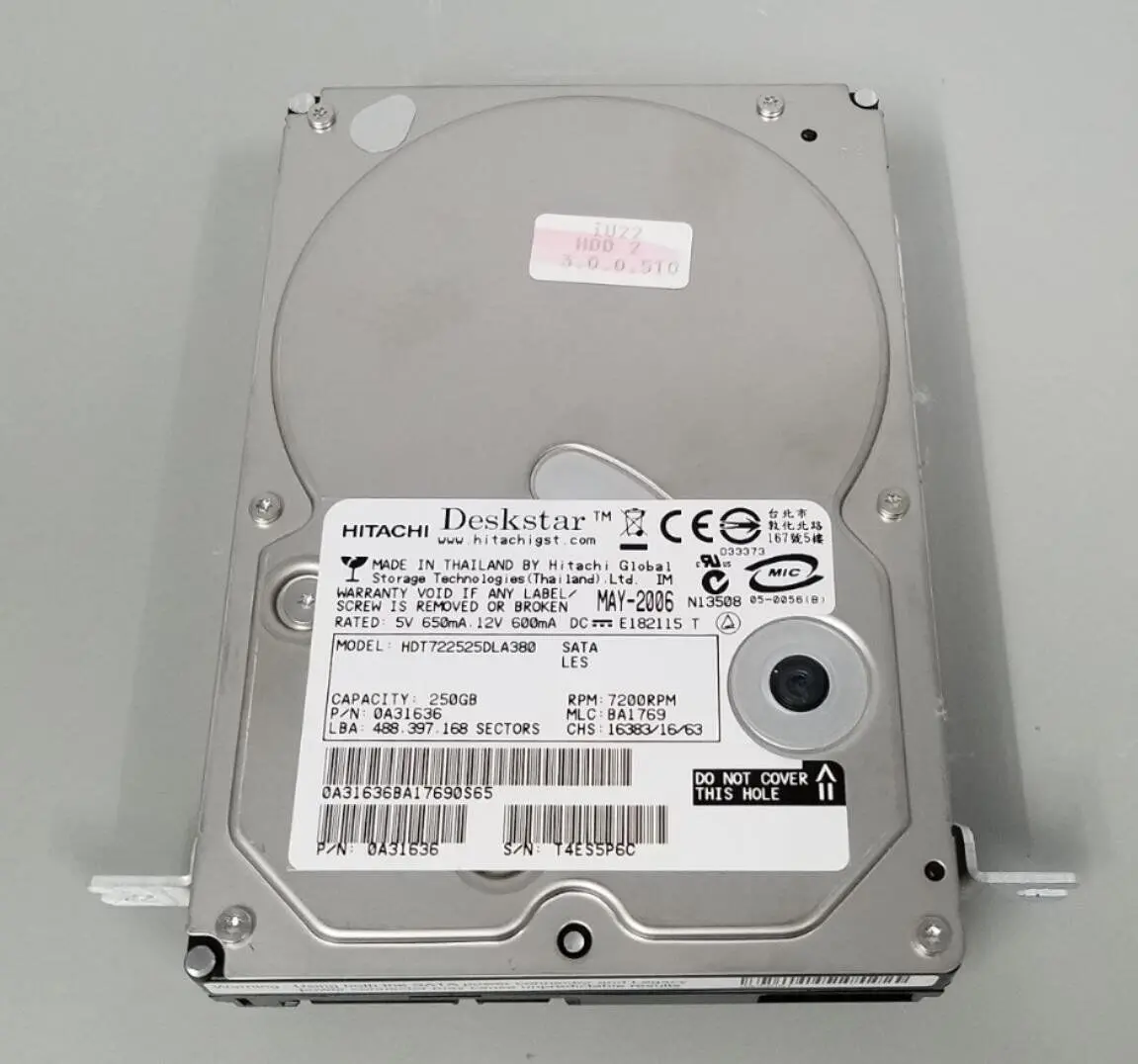Philips 2006 Ultrasound IU22 Hitachi Hard Drive HDT722525DLA380 w/ OS - Image 2