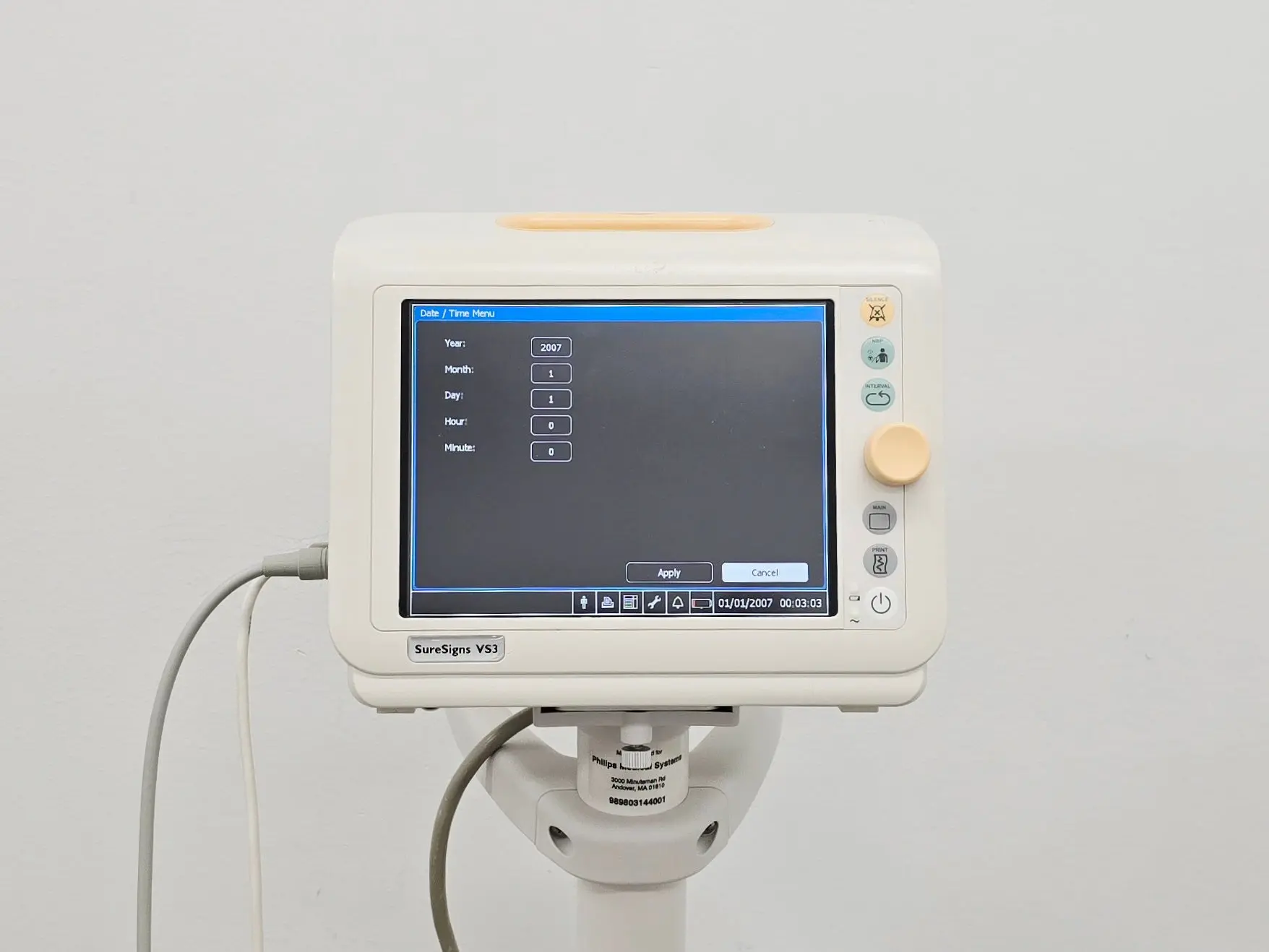 Philips SureSigns VS3 Vital Signs Monitor w/ NBP SpO2 Temp 863072 S/W: A.07.33 - Image 4