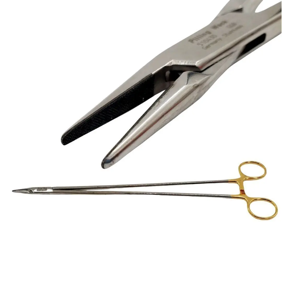 Pilling 510430 Crile Wood Needle Holder TC 19.3 x 2.3mm Jaw 12-1/4"