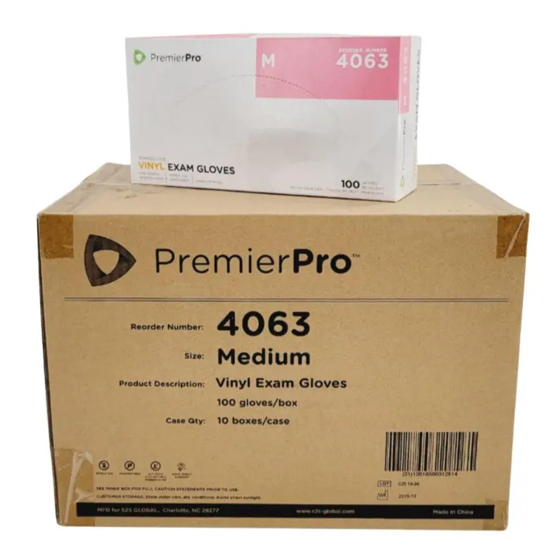 PremierPro Platinum Stretch Vinyl Exam Gloves 4063 1000/CS