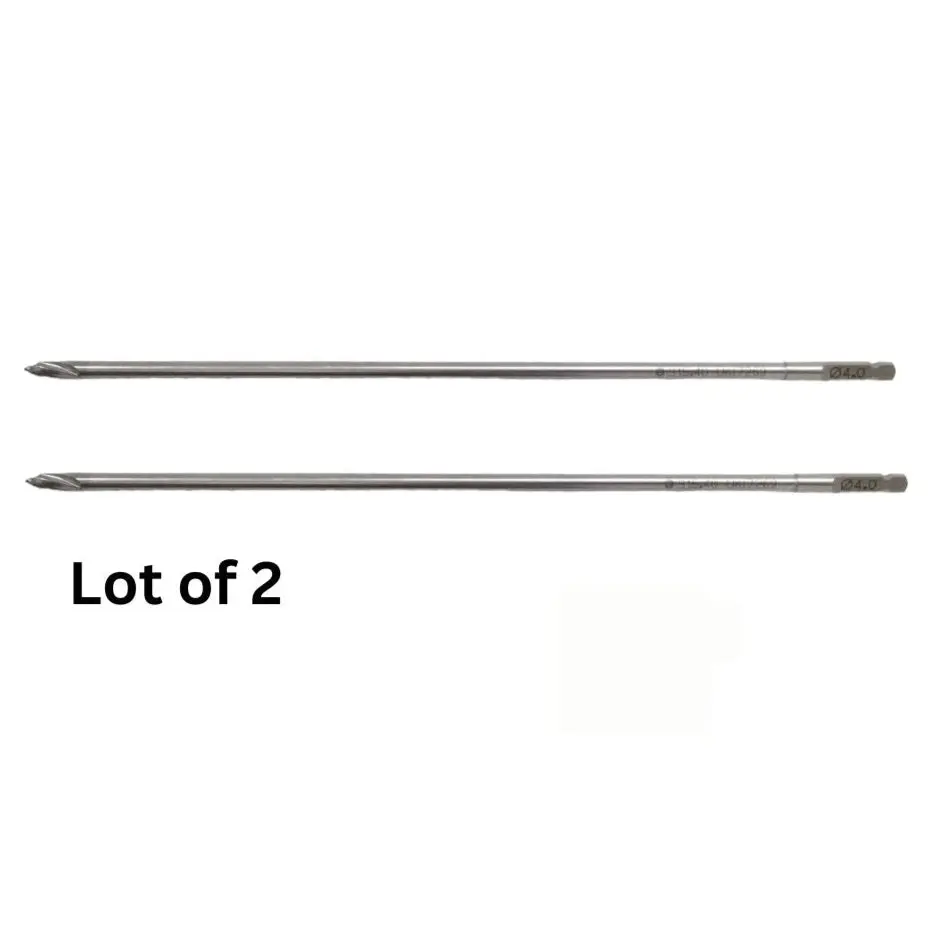 Synthes 315.40 4.0mm Three-Fluted Drill Bit QC 195mm Lot of 2