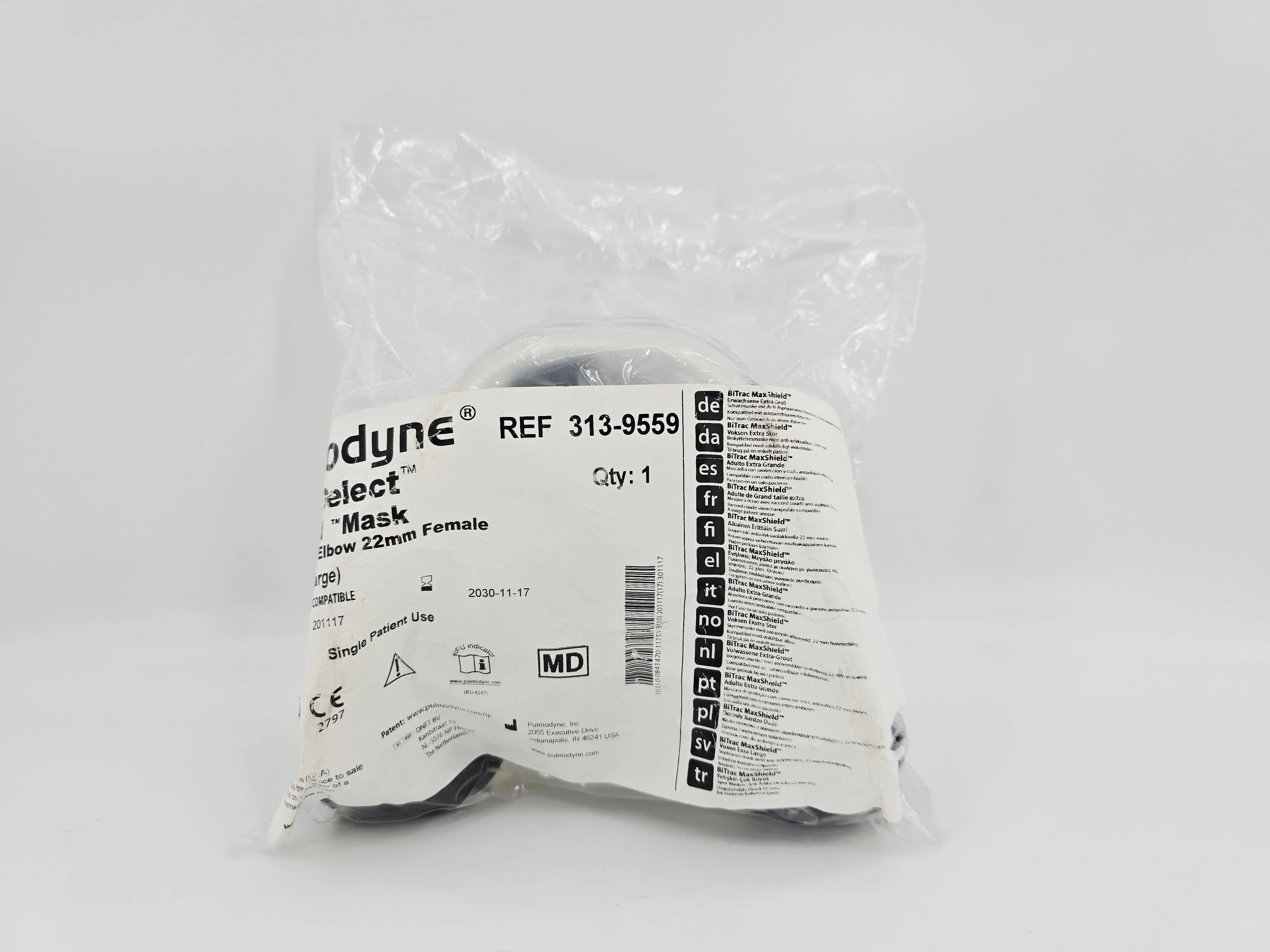 Pulmodyne 313-9559 BiTrac Select MaxShield Full Face Mask Adult Extra Large - Image 2