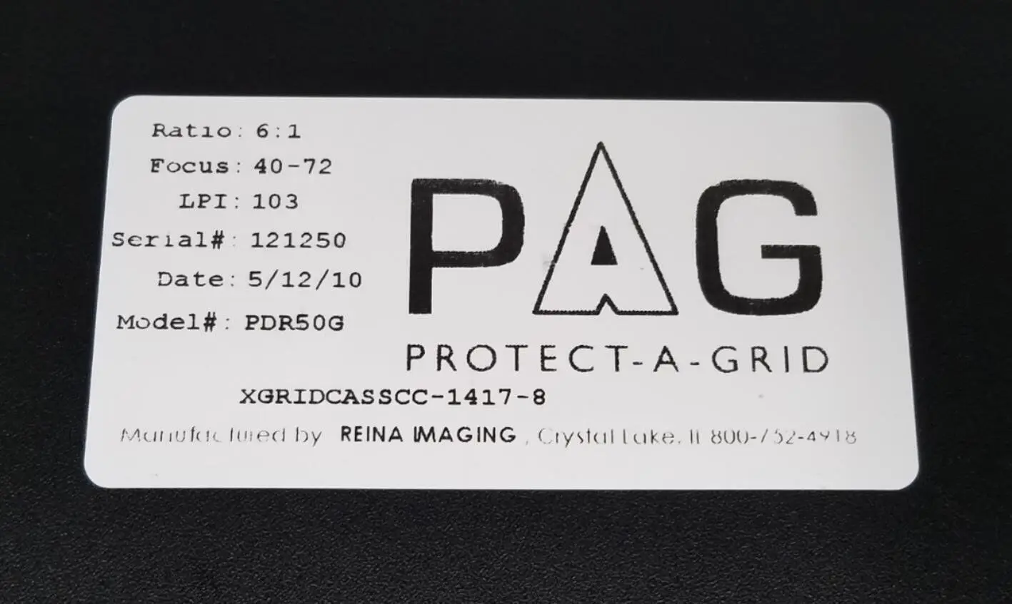 Reina Imaging PDR50G PAG Protect A Grid Focus 40-72 Ratio 6:1 LPI 103 - Image 4