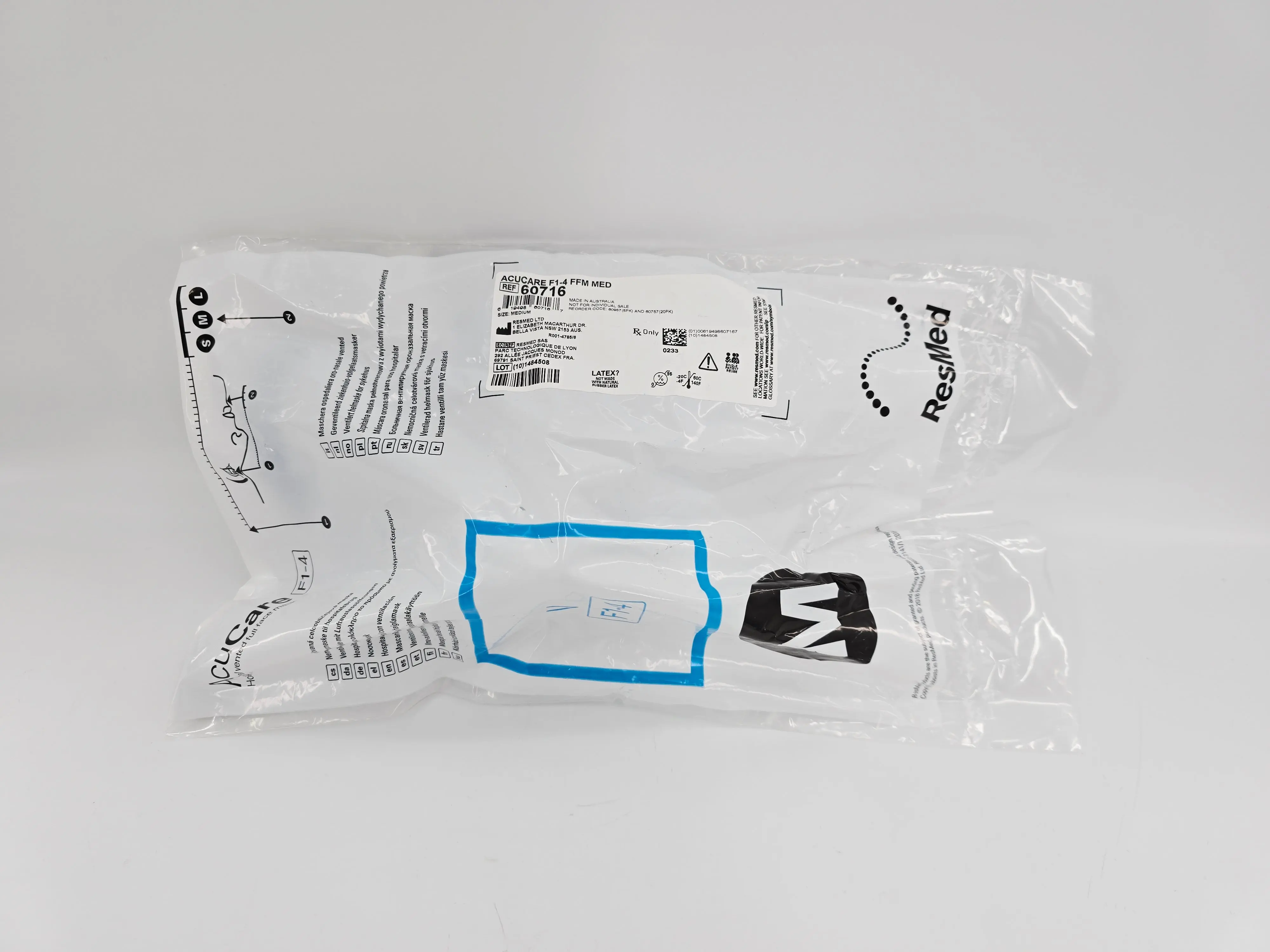 ResMed 60716 AcuCare F1-4 Hospital Vented Full Face Mask FFM Medium - Image 3