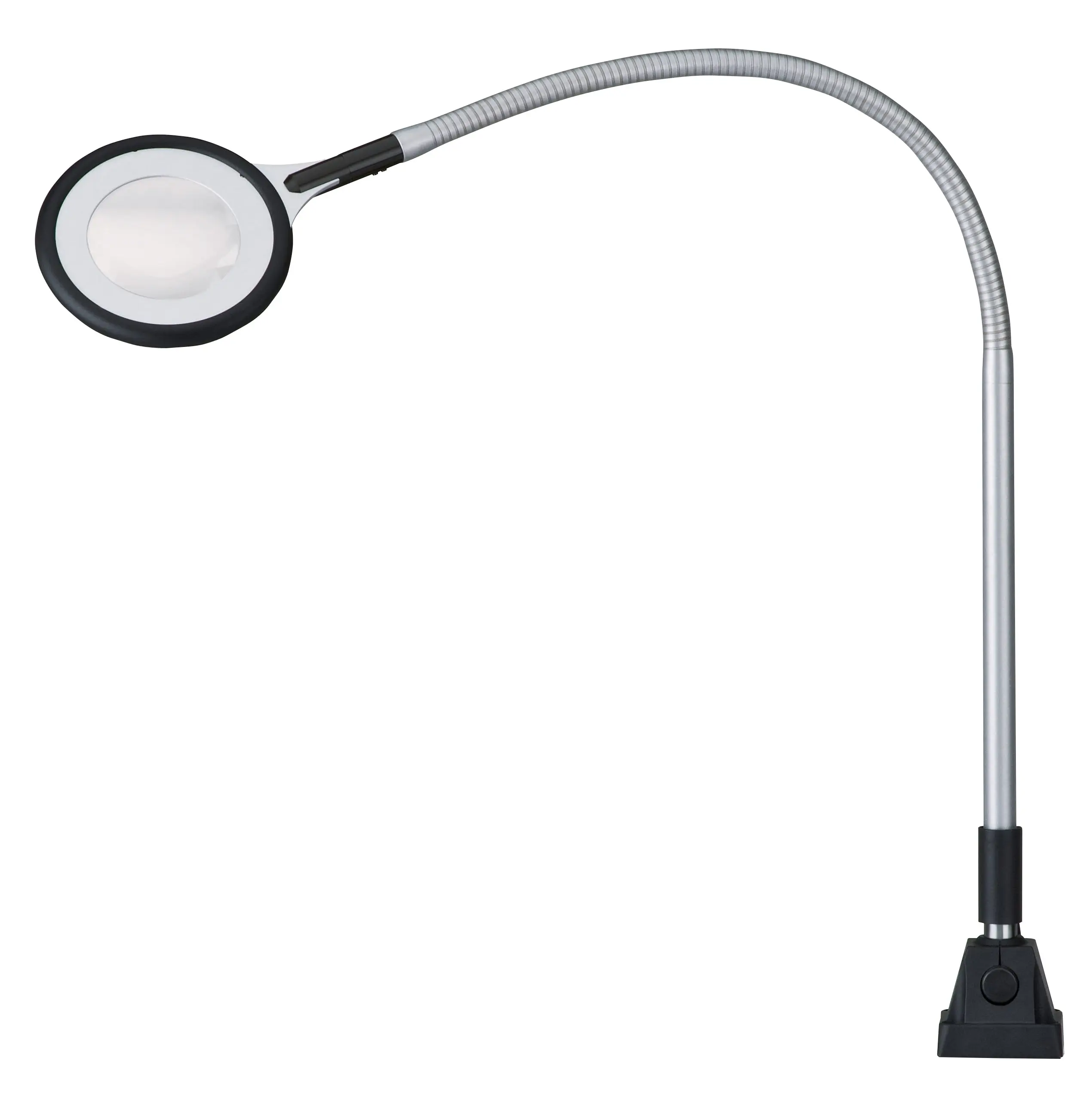 Waldmann RING LED, Magnifier, gooseneck arm, 100-240 V, 6 W, 6 diopter (2.5X), w/ univ. fixed base, IP20
