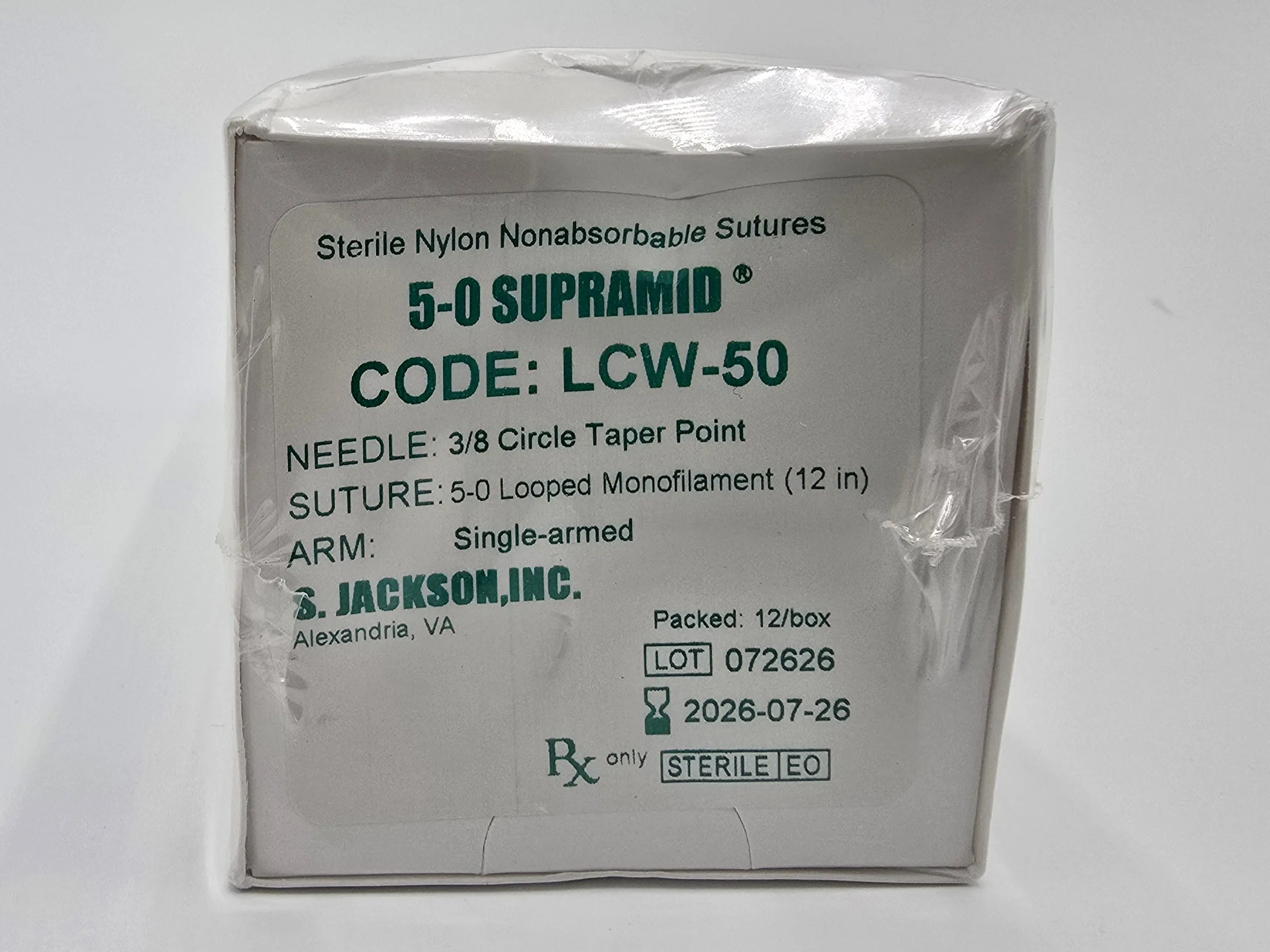 S. Jackson, Inc. LCW-50 5-0 Supramid 3/8 1X12" Circle Taper Point BX/12 - Image 2