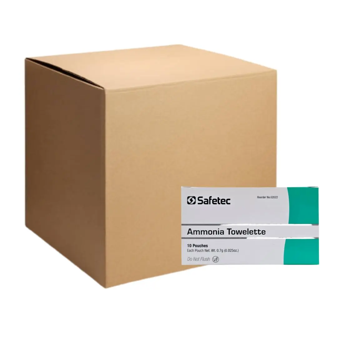 Safetec 62022 Ammonia Towelette 10/BX (Case of 10)