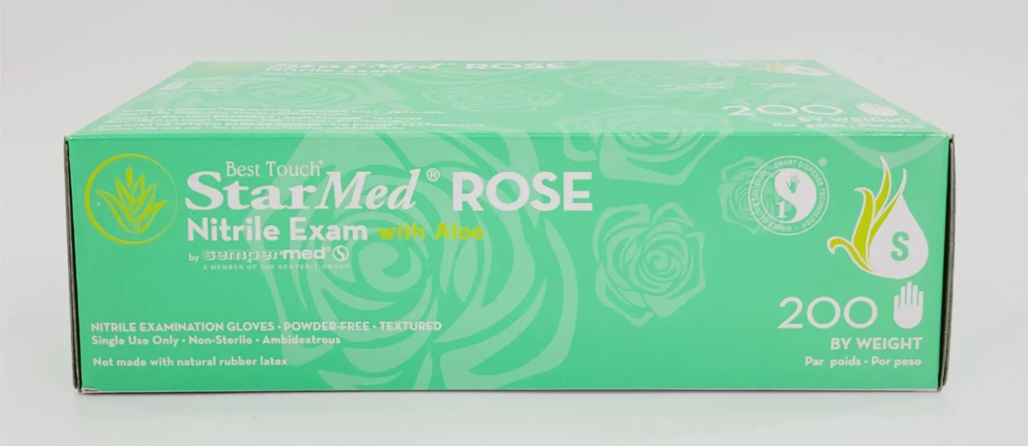 Sempermed SMNR202 Best Touch StarMed Rose Nitrile Examination Gloves Small CS/2000 - Image 3