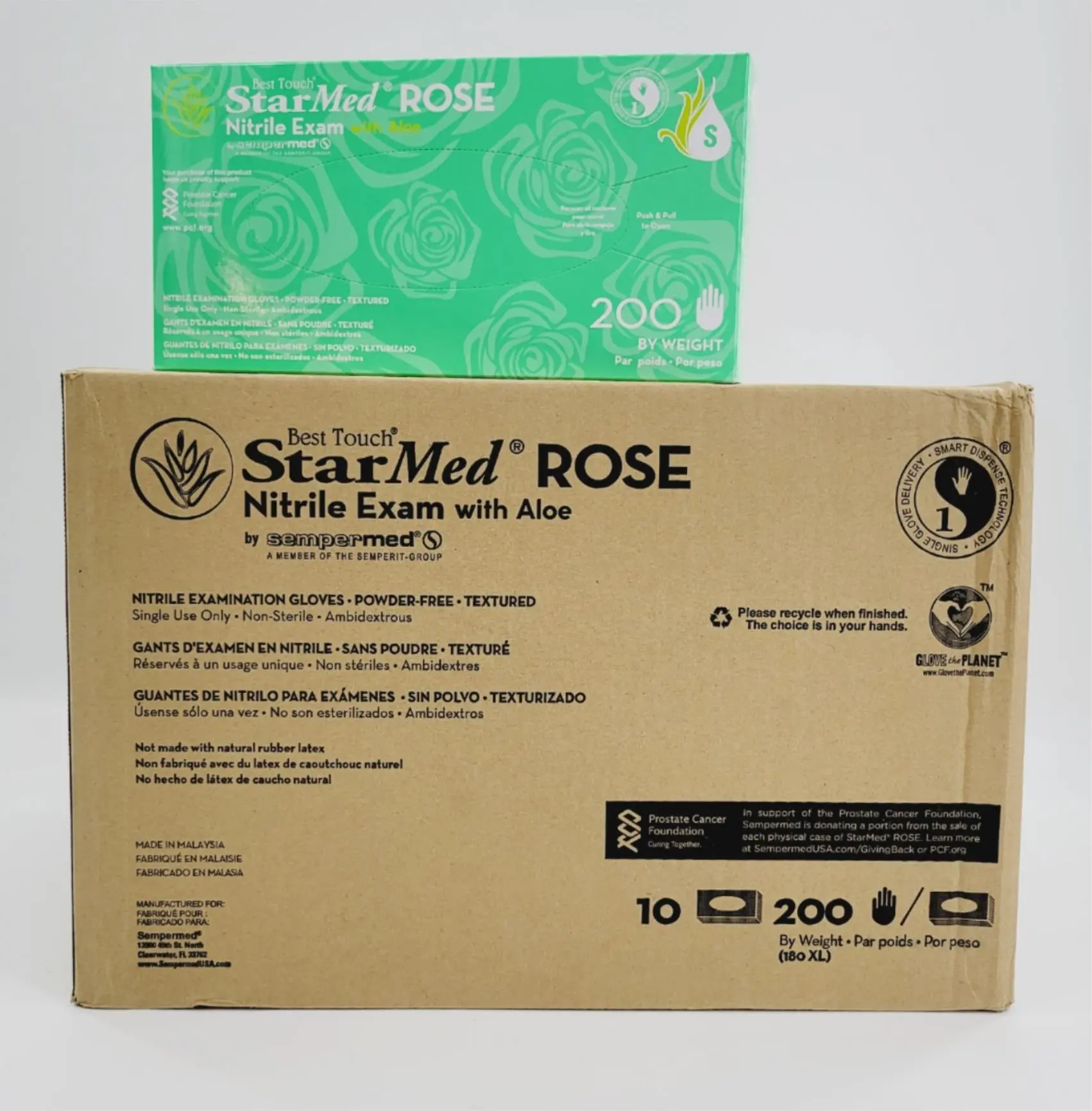 Sempermed SMNR202 Best Touch StarMed Rose Nitrile Examination Gloves Small CS/2000 - Image 4