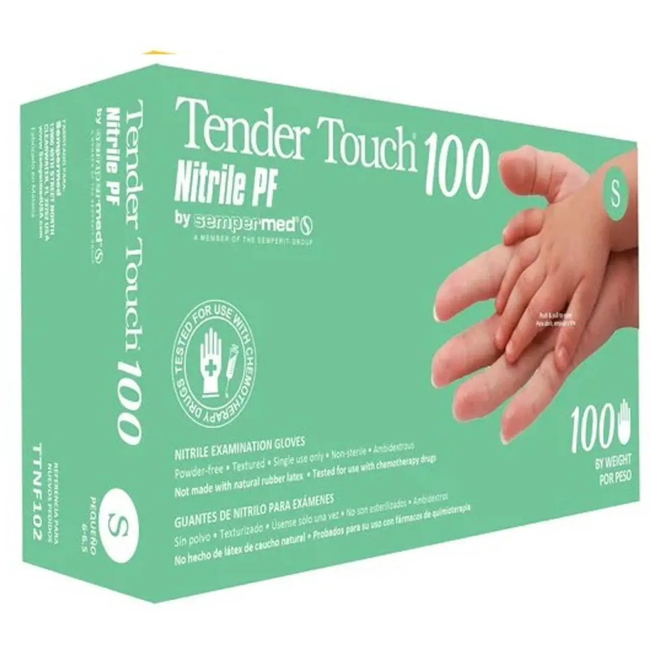 Sempermed Sempercare Tender Touch TTNF104 Nitrile Exam Gloves, Powder Free 100/bx - Image 2