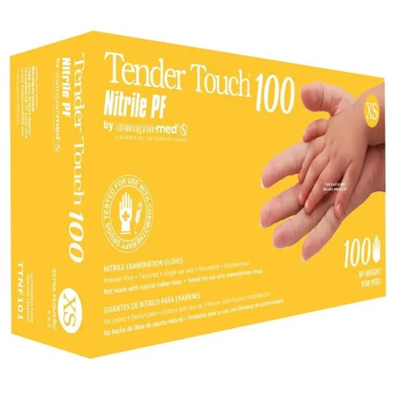 Sempermed Sempercare Tender Touch TTNF104 Nitrile Exam Gloves, Powder Free 100/bx - Image 4