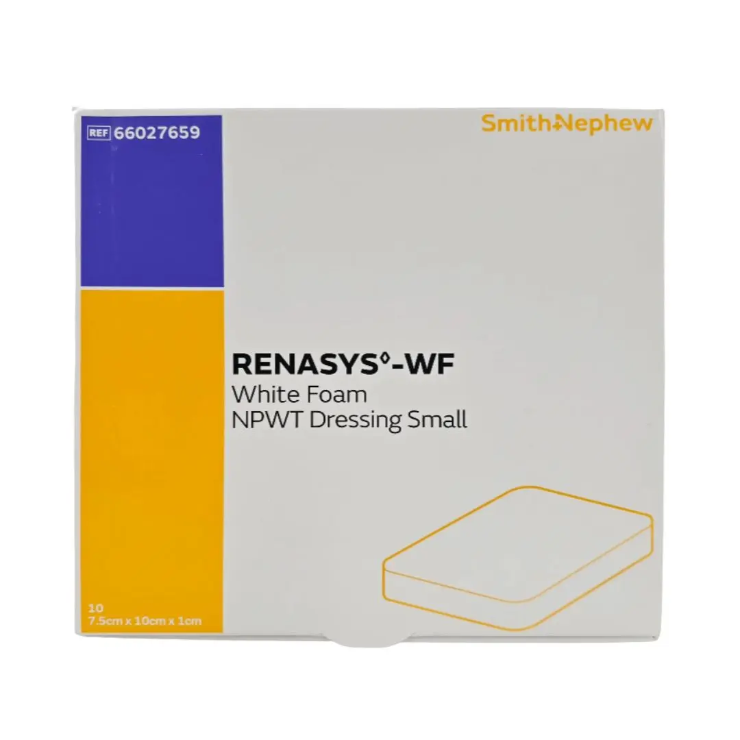 Smith & Nephew 66027659 RENASYS-WF White Foam NPWT Dressing Small 7.5cm x 10cm x 1cm BX/10