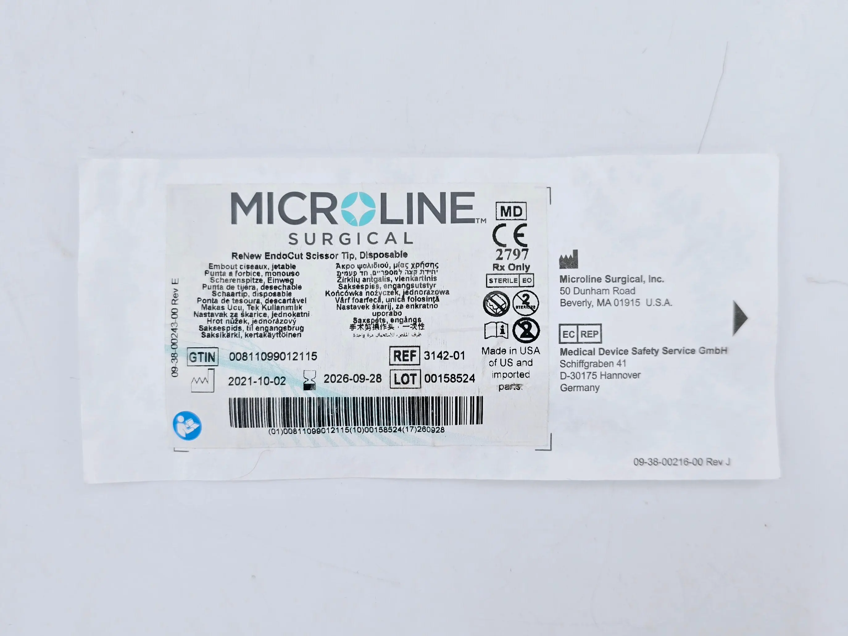 Microline Surgical 3142-01 ReNEw EndoCut Scissor Tip, Disposable - Image 2