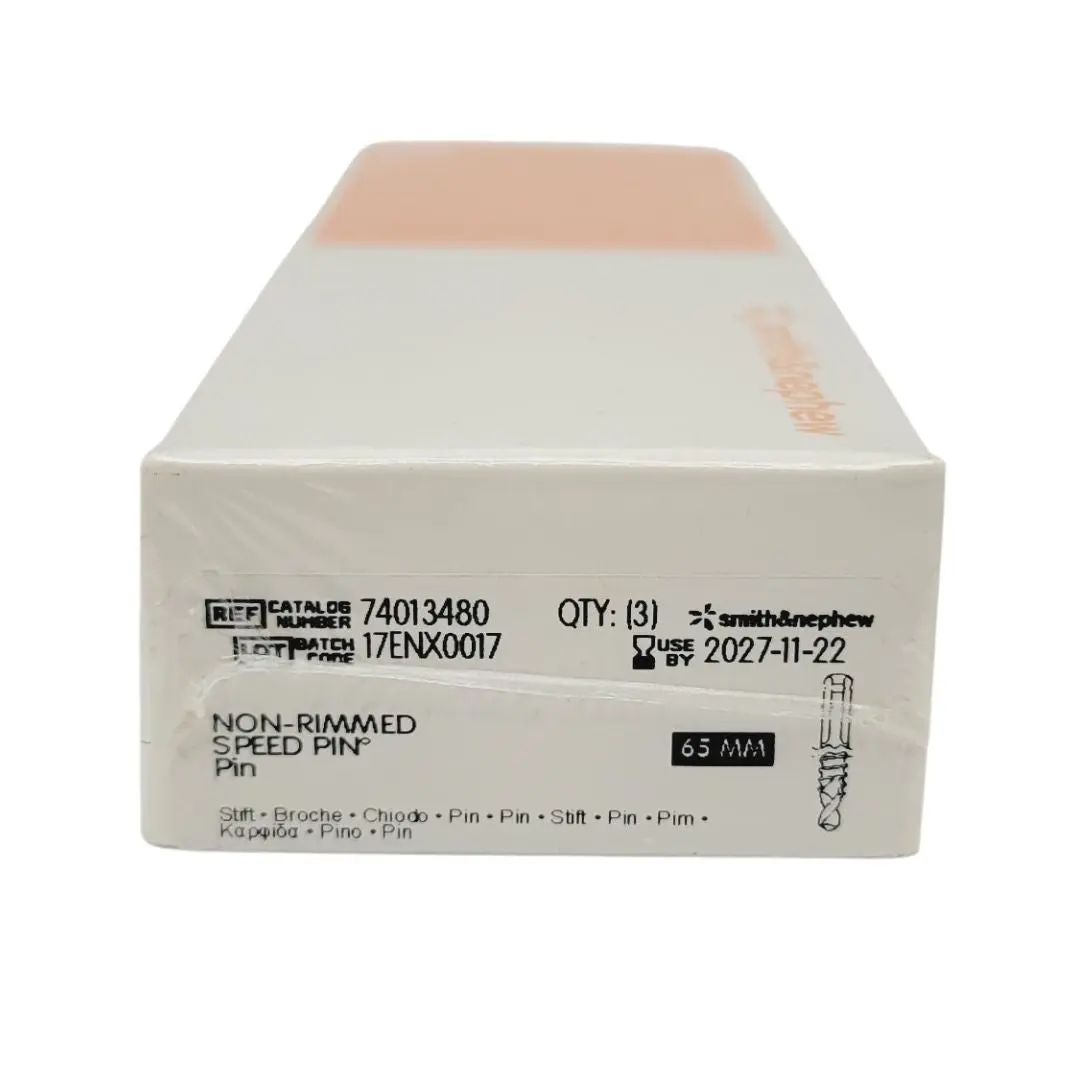 Smith & Nephew 74013480 Non-Rimmed Speed Pin 65mm Orthopedic Box of 3
