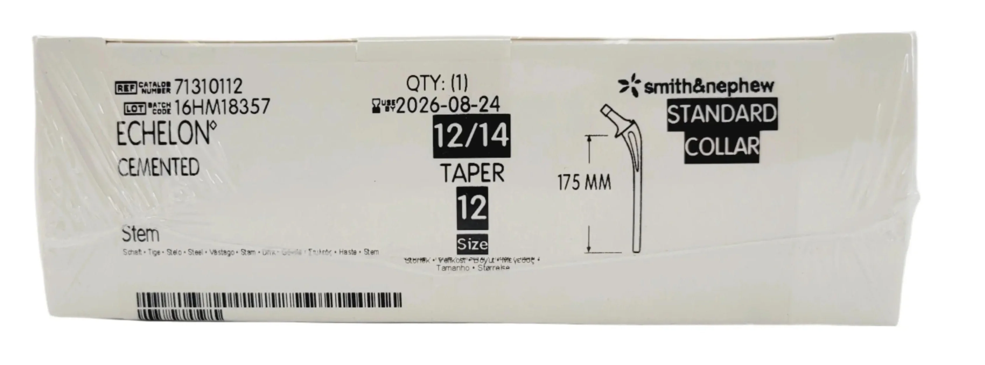 Smith & Nephew 71310112 Echelon 175mm Cemented Femoral Component Size 12