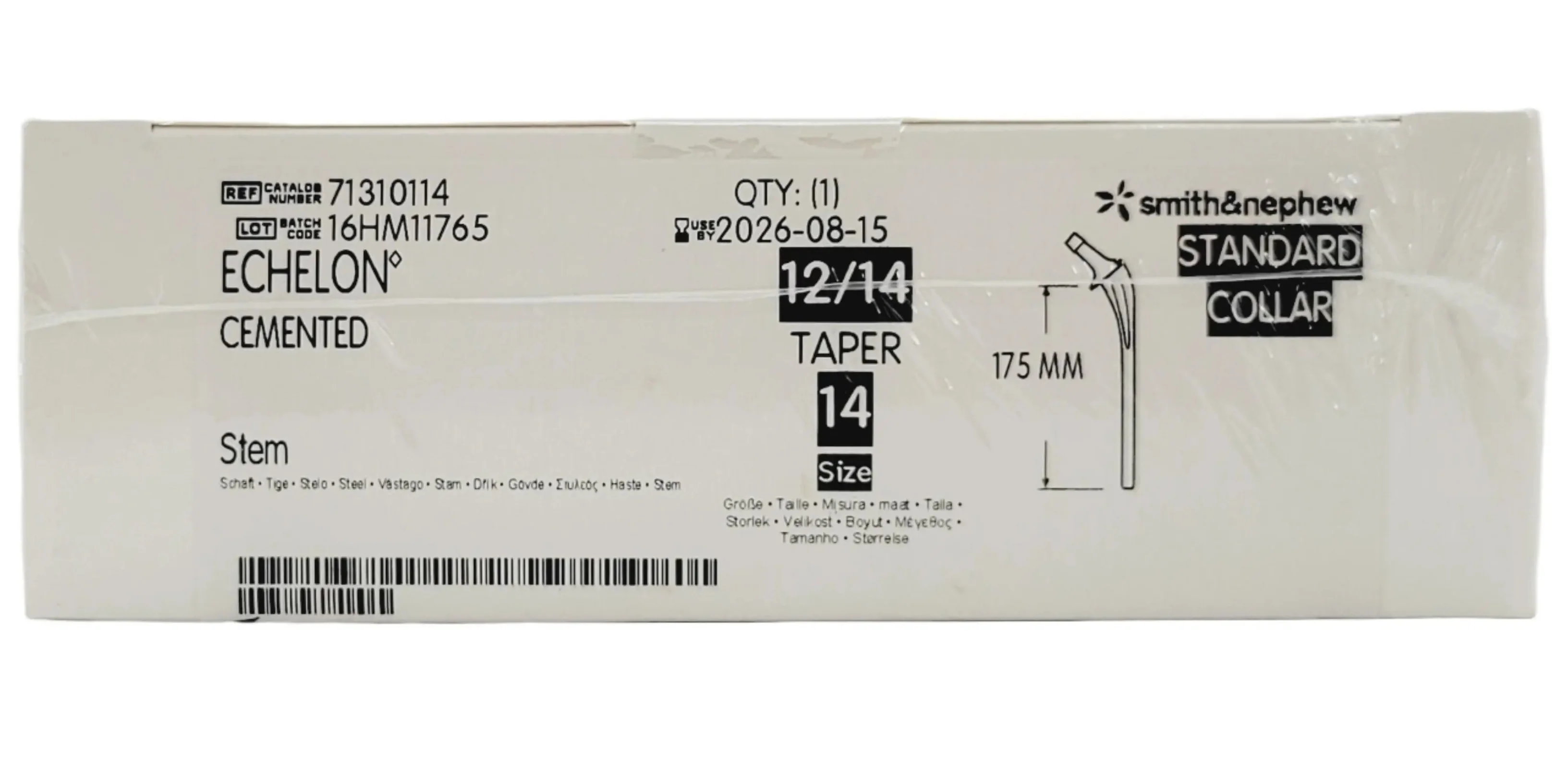 Smith & Nephew 71310114 Echelon 175mm Cemented Femoral Component Size 14