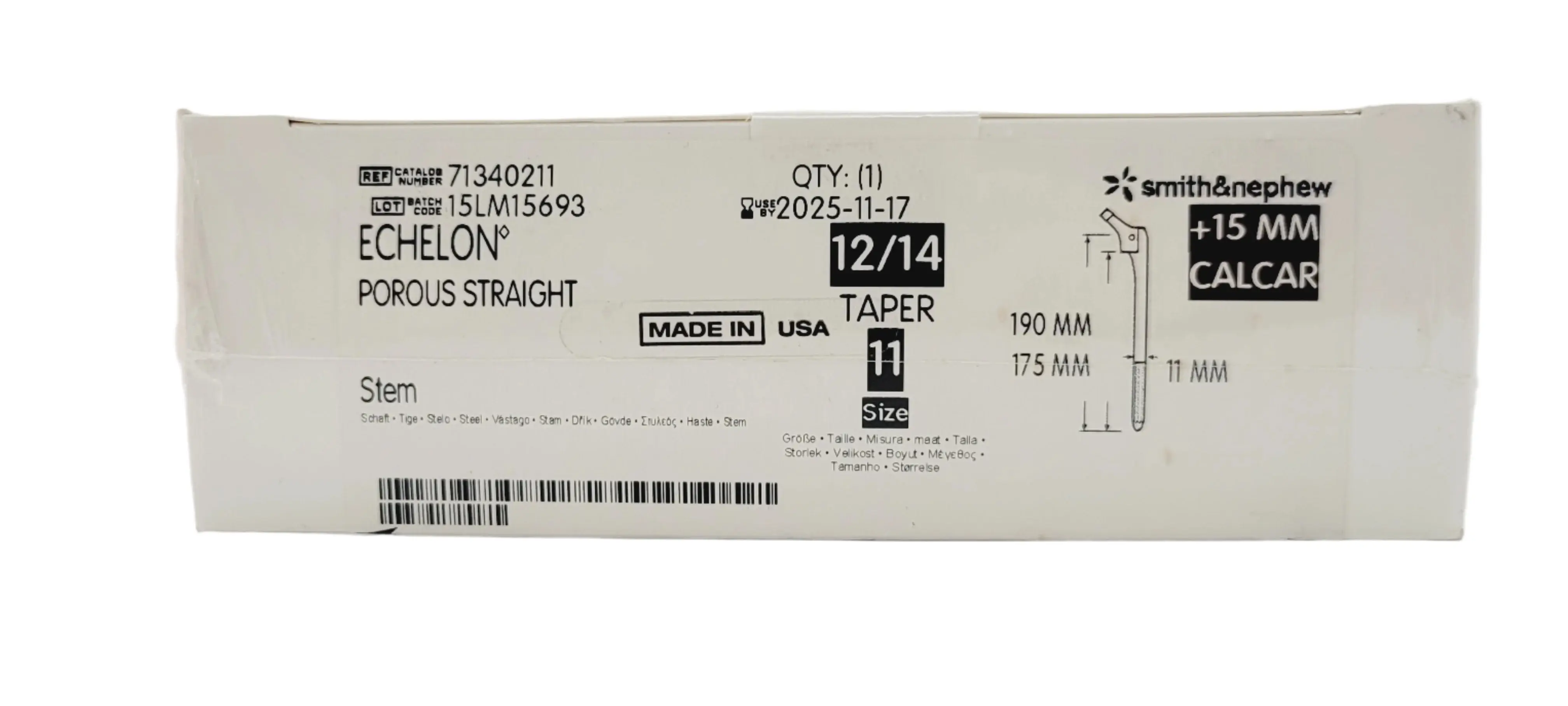 Smith & Nephew, Inc. 71340211 Coated hip femur prosthesis, modular