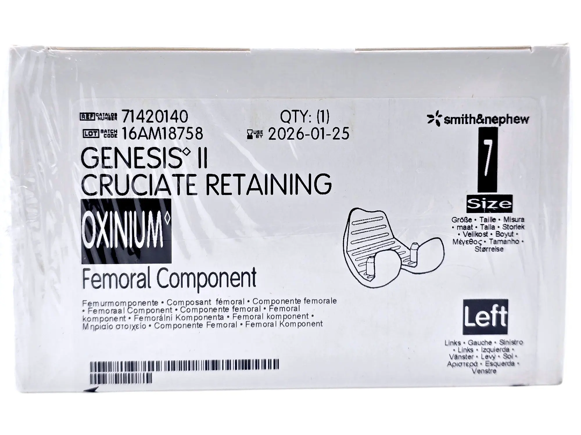 Smith & Nephew 71420140 Genesis II Oxinium Femoral Size 7 Left