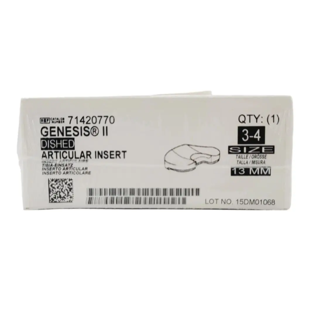 Smith & Nephew 71420770 Genesis II Dished Articular Insert Uncoated Knee Tibia Prosthesis Size 3-4 13mm
