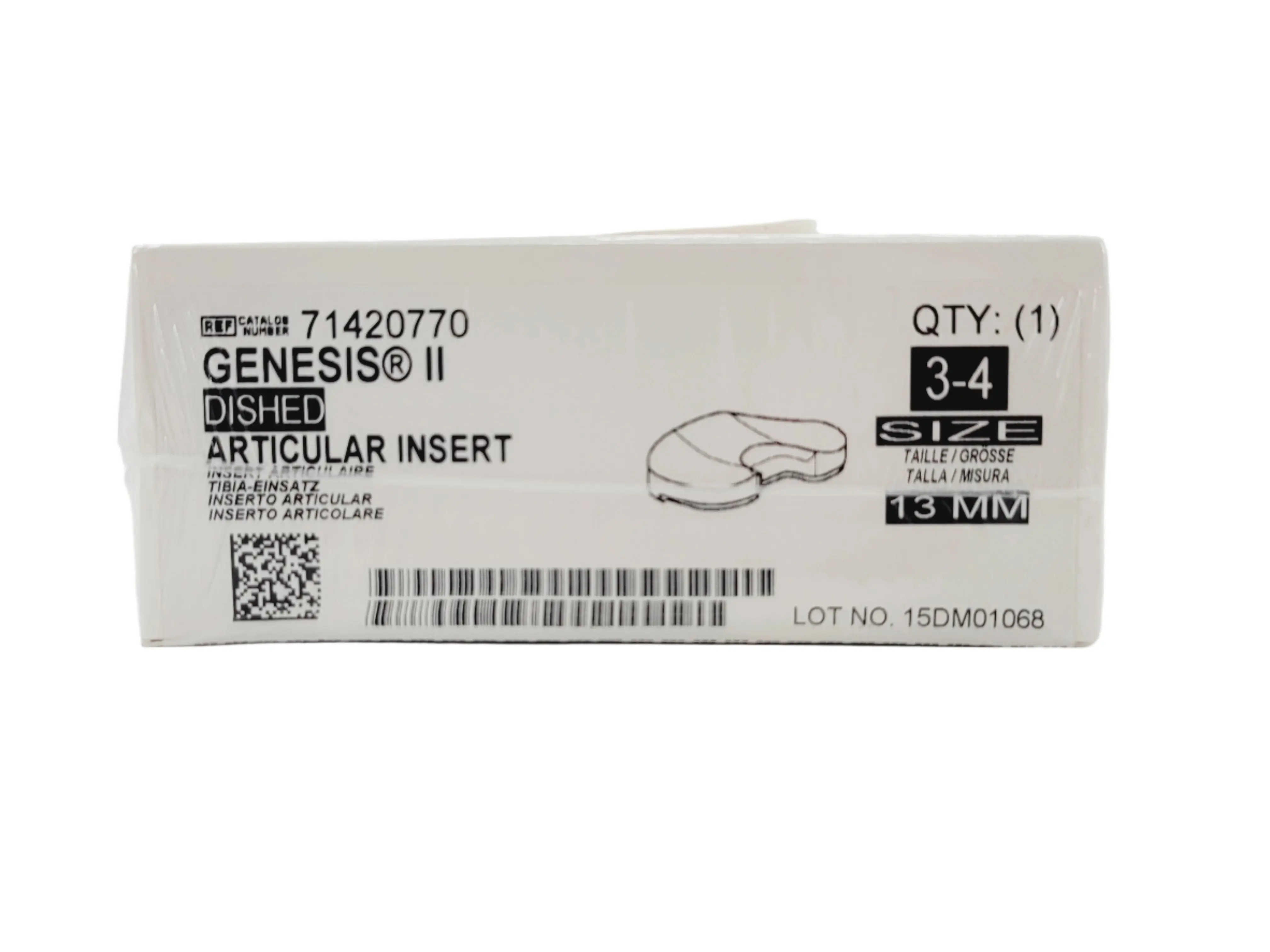 Smith & Nephew 71420770 Genesis II Dished Articular Insert Uncoated Knee Tibia Prosthesis Size 3-4 13mm - Image 2